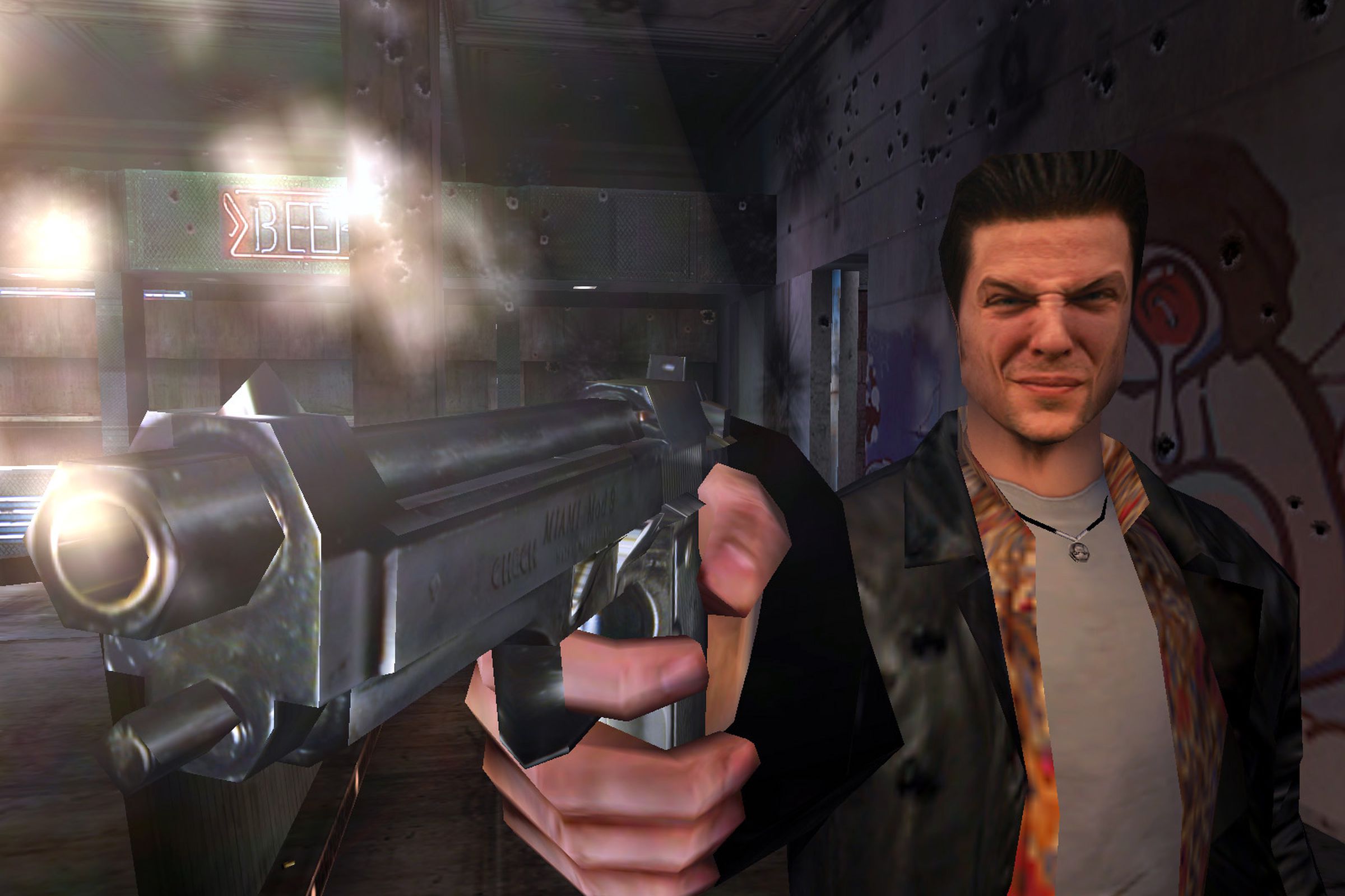 A screenshot from the first Max Payne.