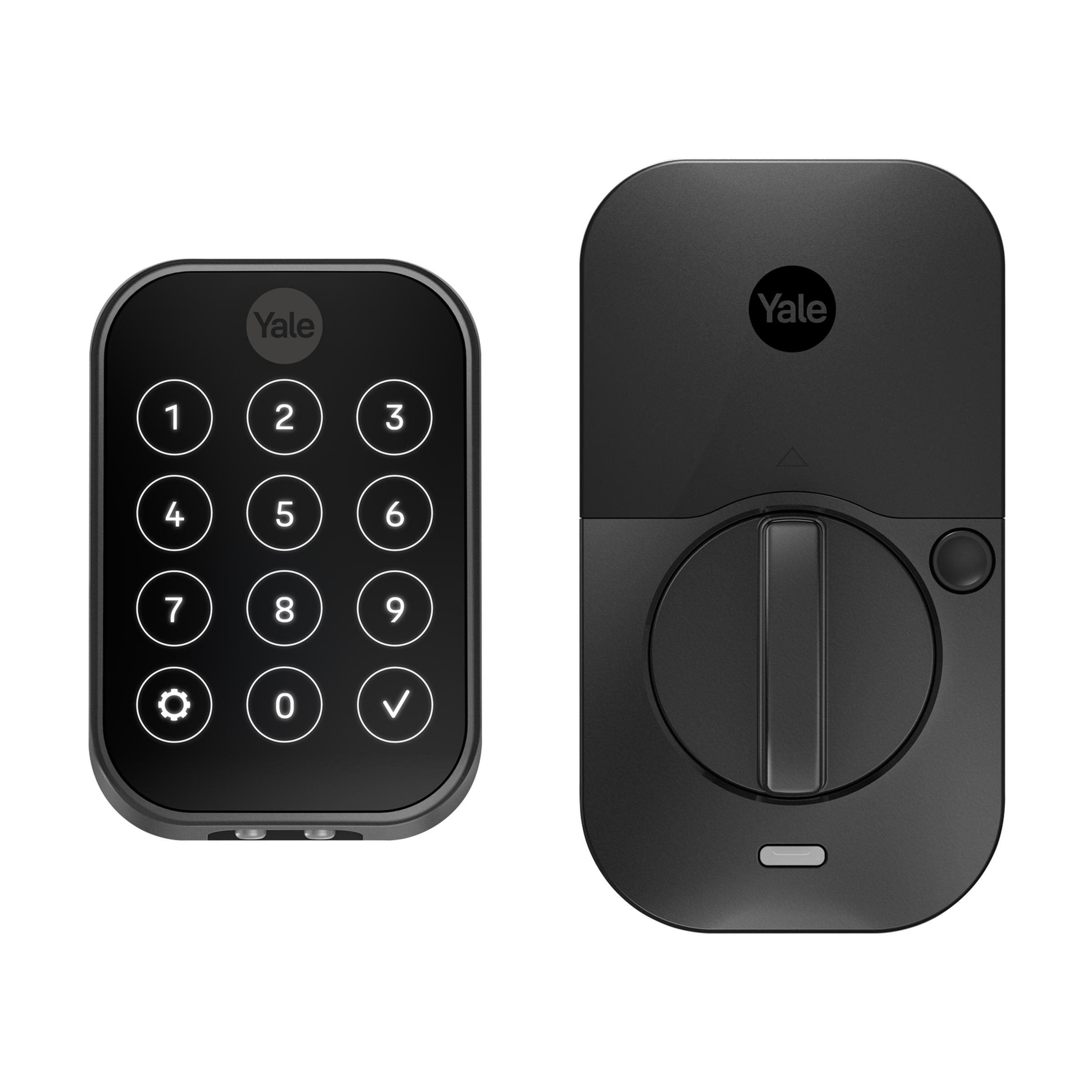 The touchscreen Yale Assure Lock 2. The keypad is just slightly slimmer than the first gen version, but the rear housing is almost a third smaller.