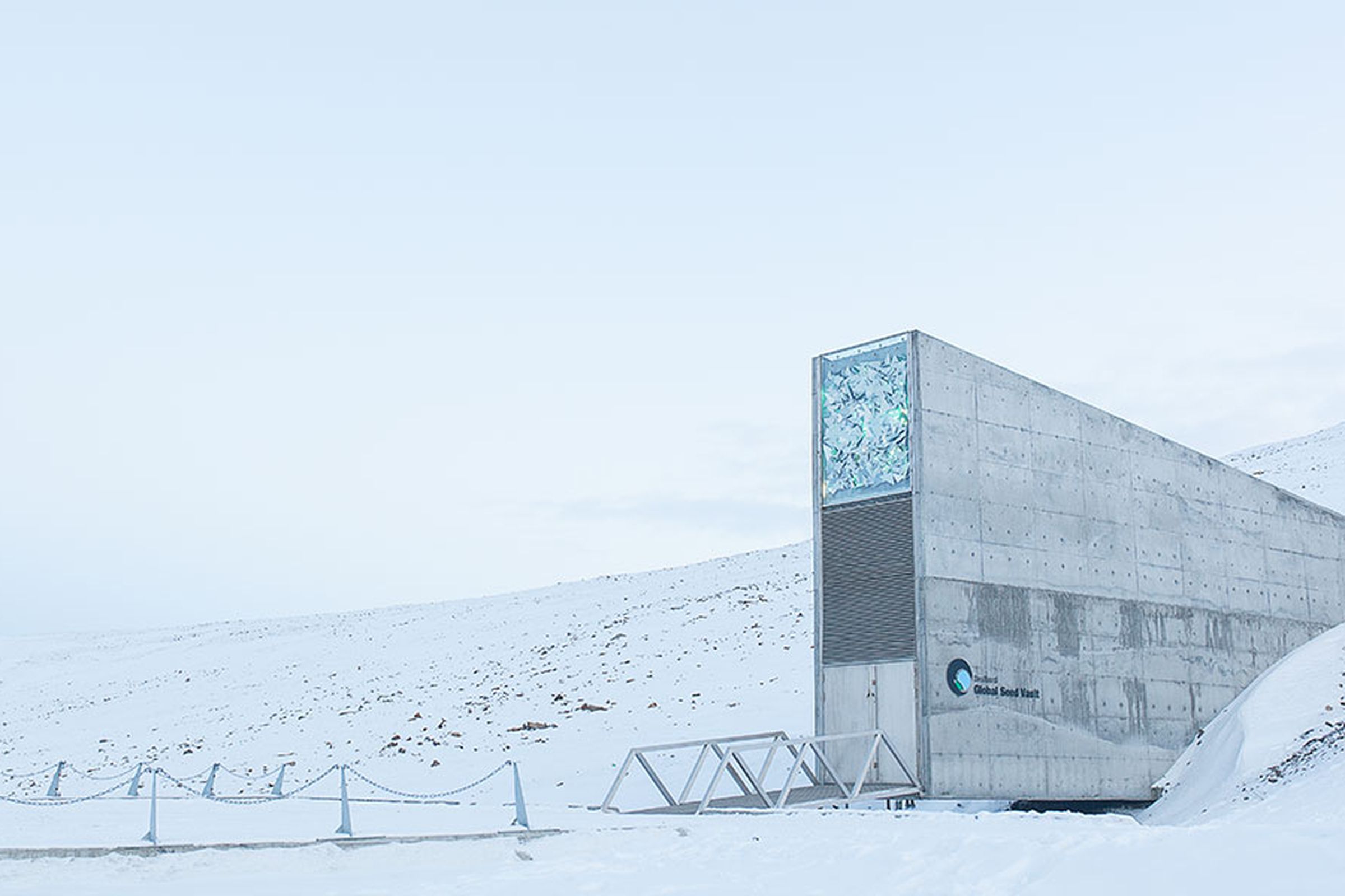 The Svalbard Golbal Seed Vault (pictured) is located on the same island as the World Data Archive.