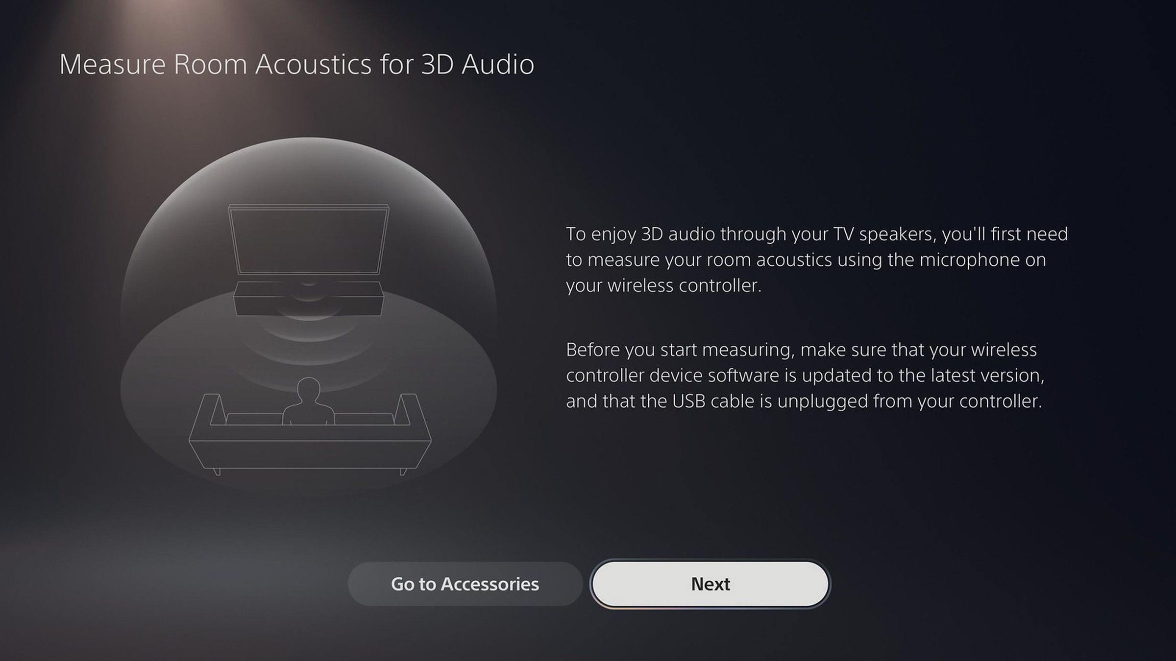 PS5 3D audio room acoustics setup