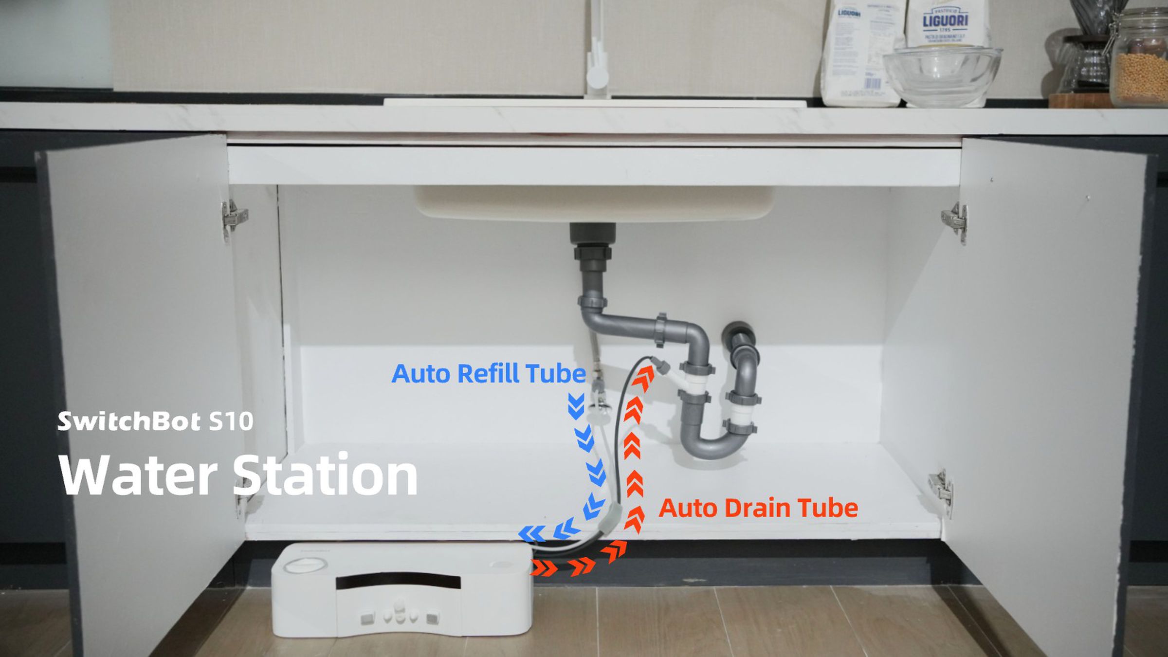 <em>These images show the various ways the S10 can hook to existing water fixtures.</em>