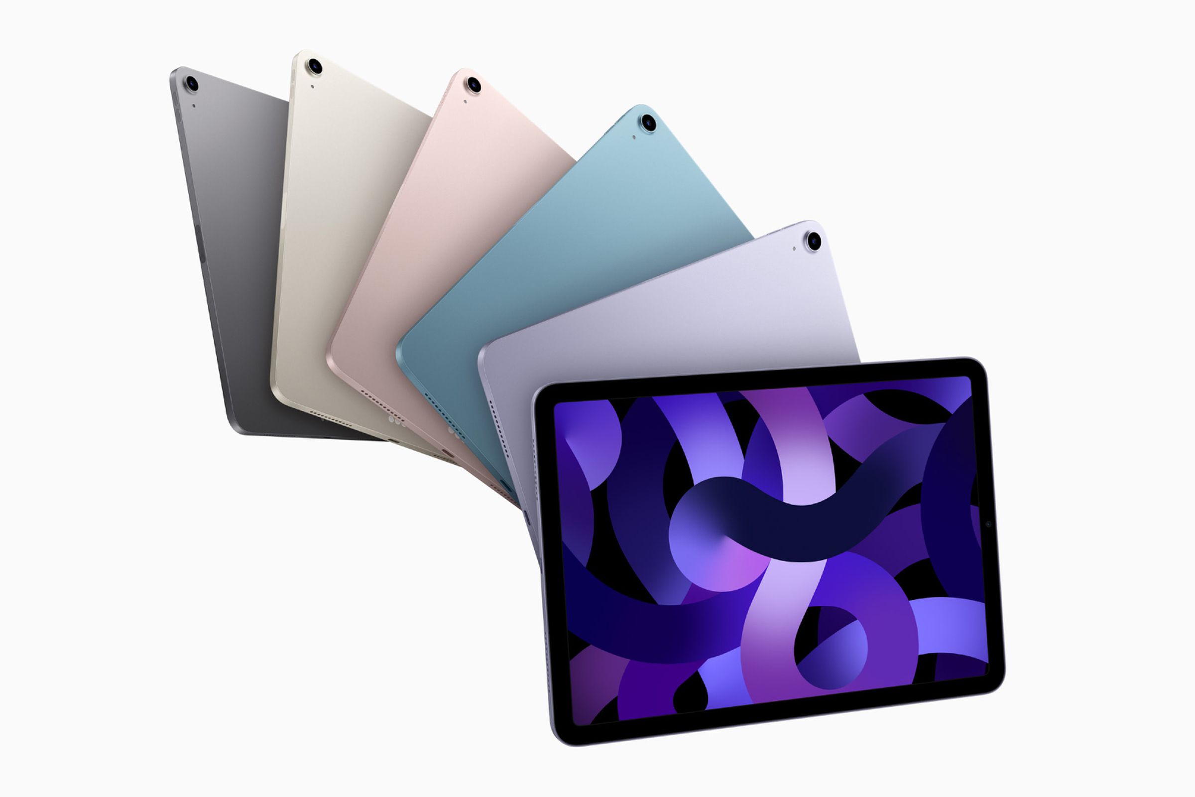 The new iPad Air comes in five colorways, including a new shade of blue.