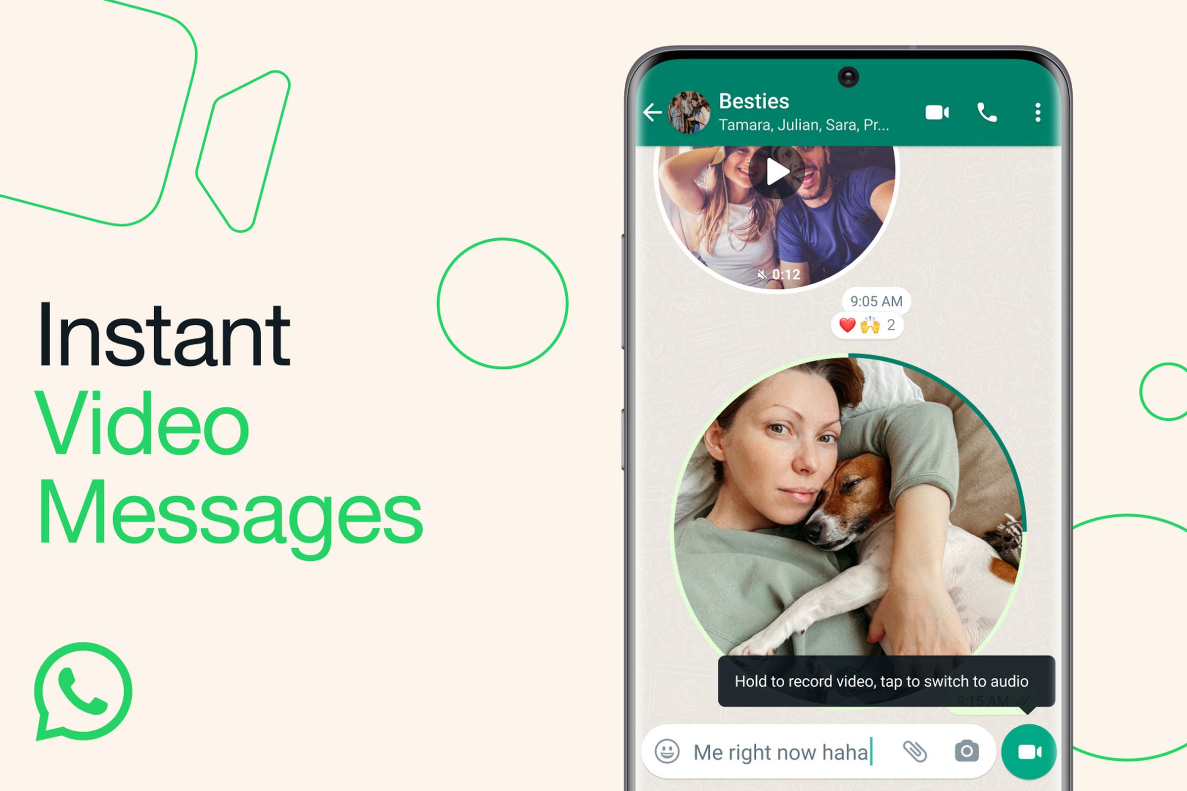 A WhatsApp screenshot showing two video messages.