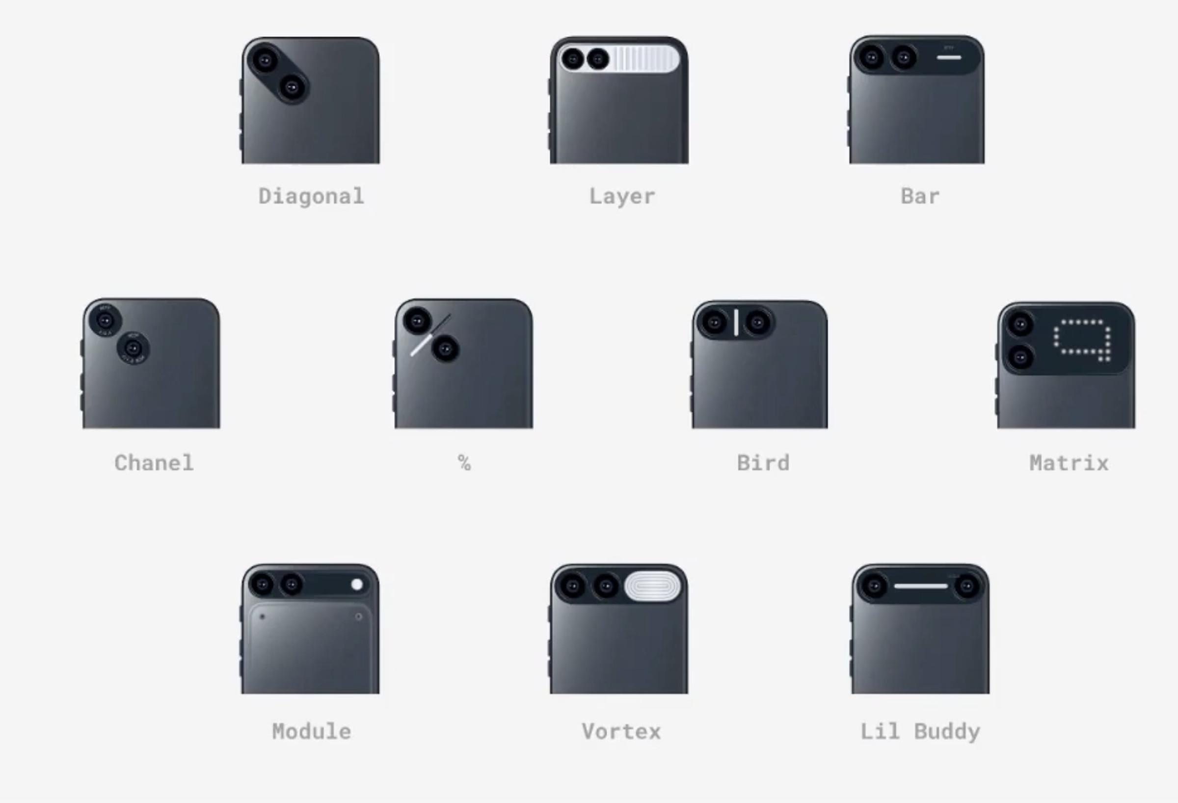 Some of the designs De Stasio showed off during a call. Don’t get too excited about the modular concept — Bryant says the team is “probably going to shy away from it” due to complexity and cost.