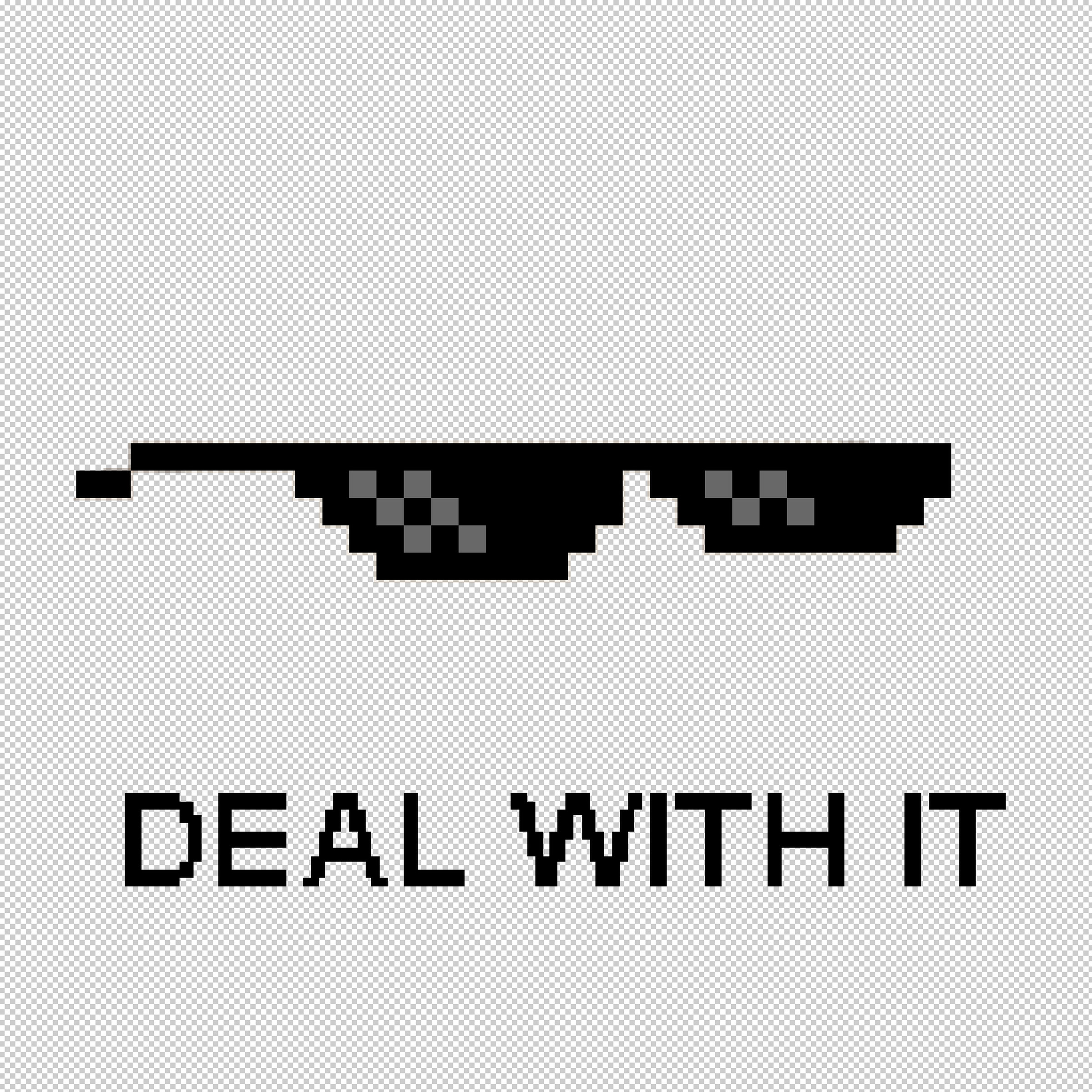 Deal with it glasses and text