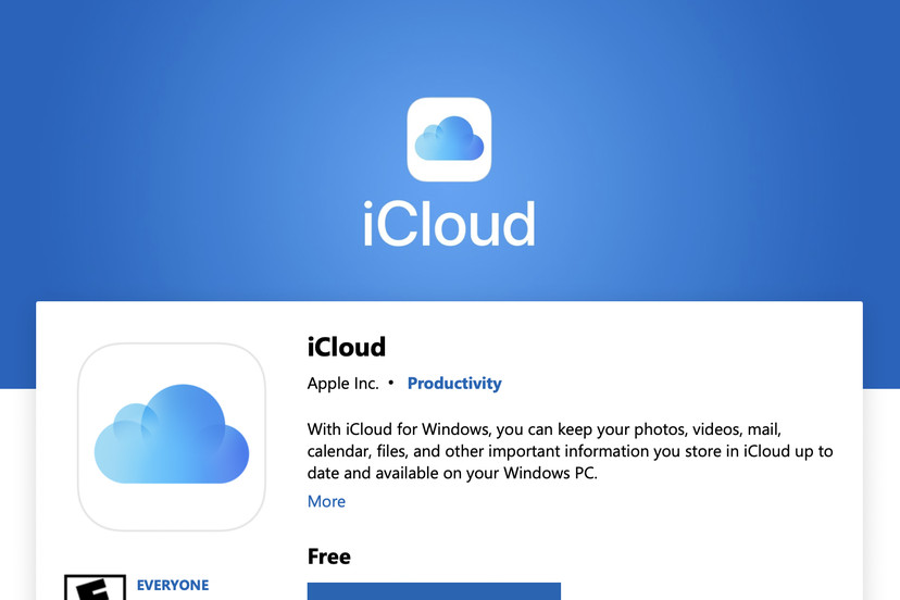 icloud download not from microsoft store