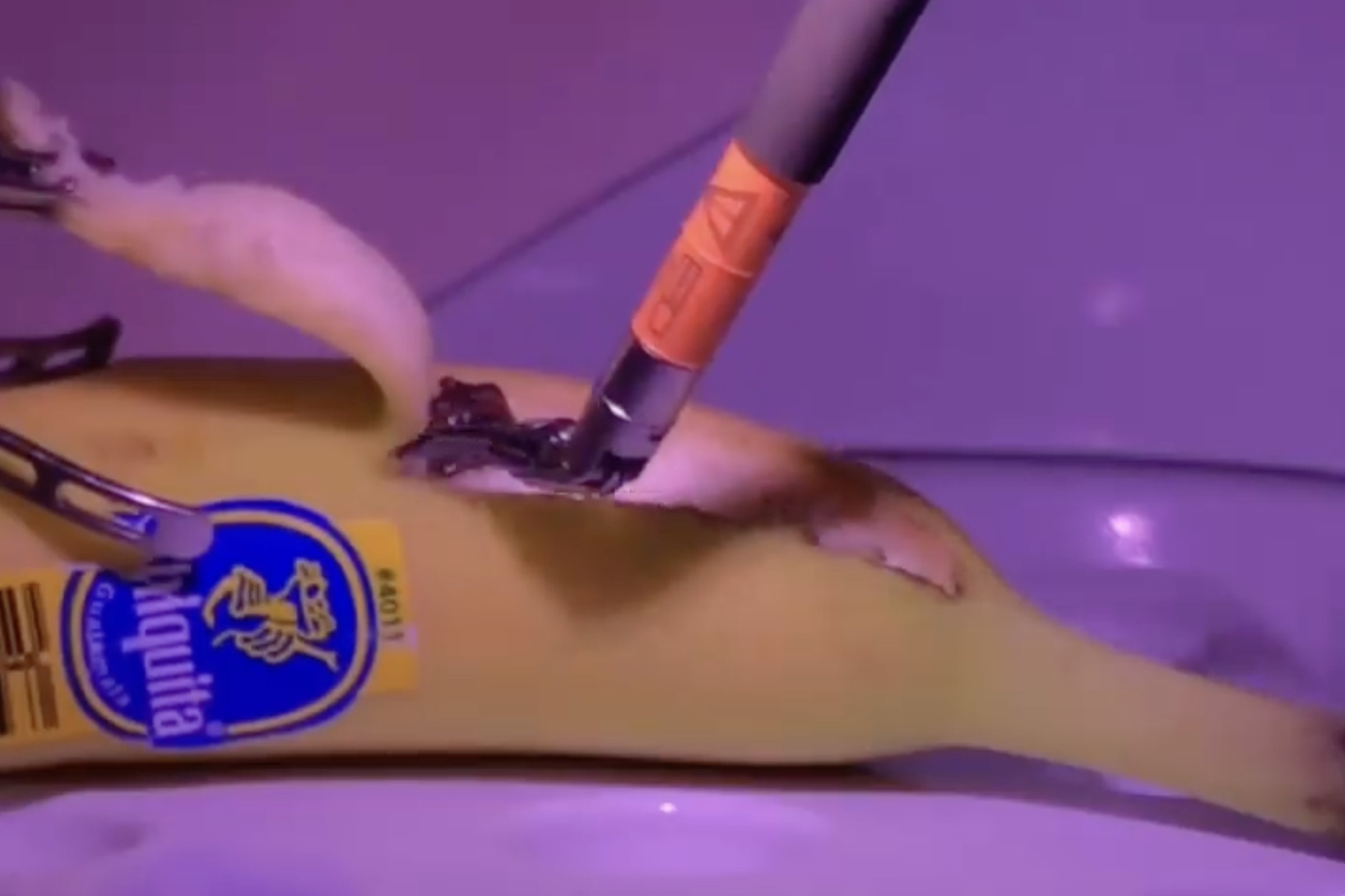 A screenshot of a banana being operated by a Da Vinci Xi robot located in Los Angeles.