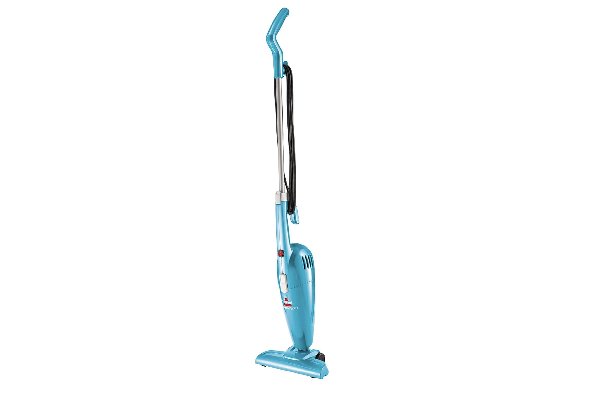 Blue vacuum cleaner.