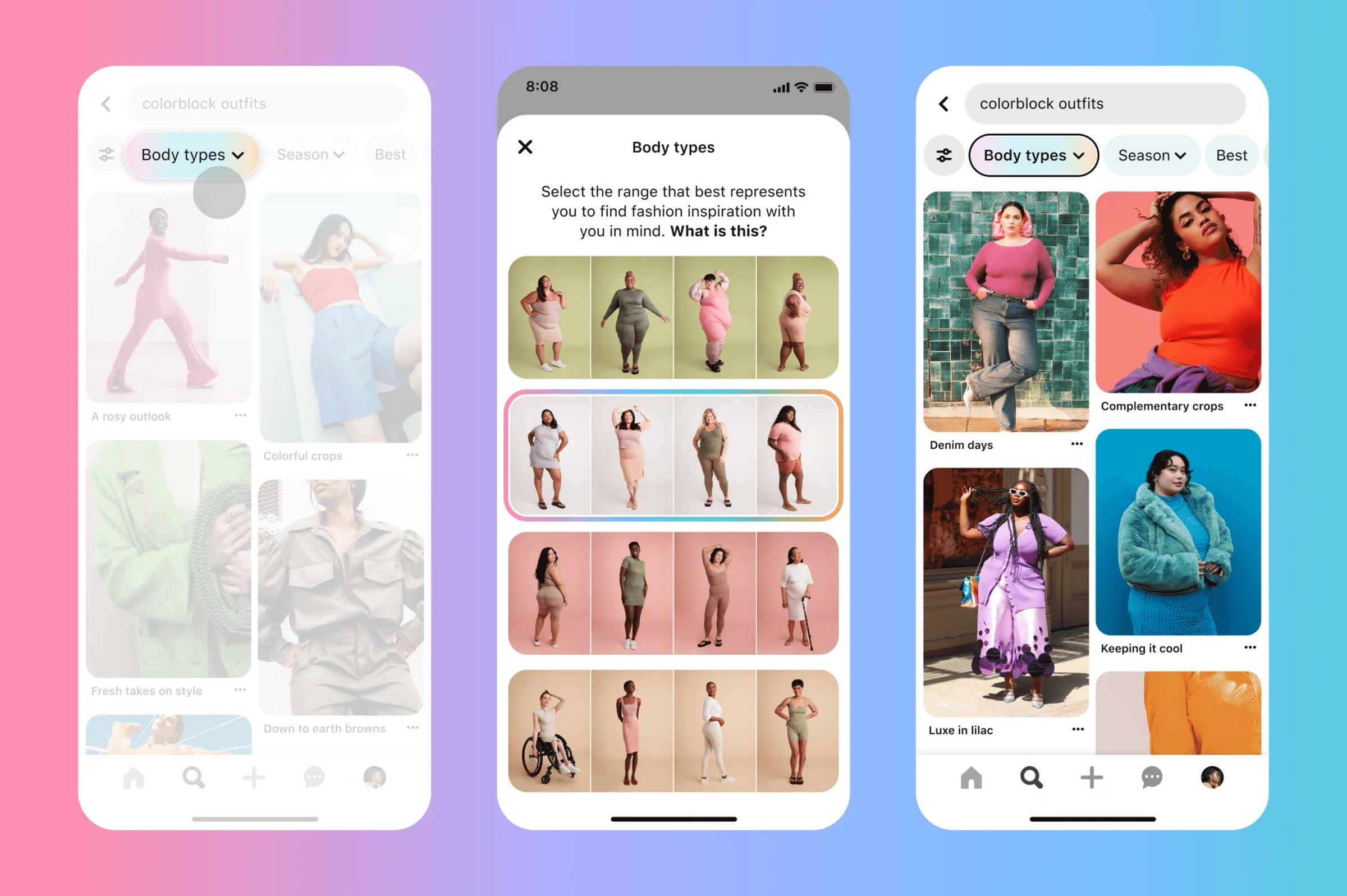 Pinterest’s new body range tool shows row rows of different body types 
