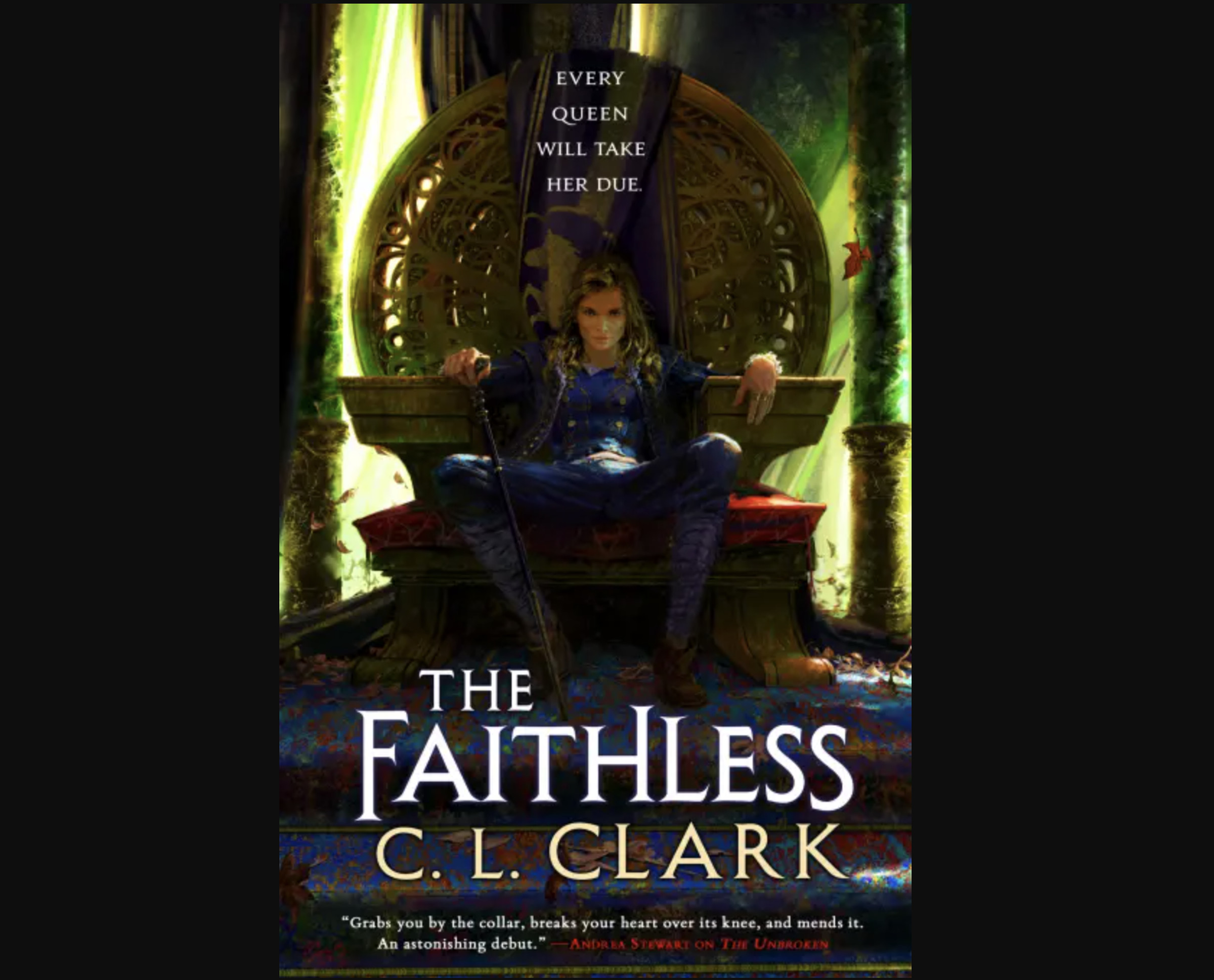 Book cover showing a woman sitting on a large cane chair.