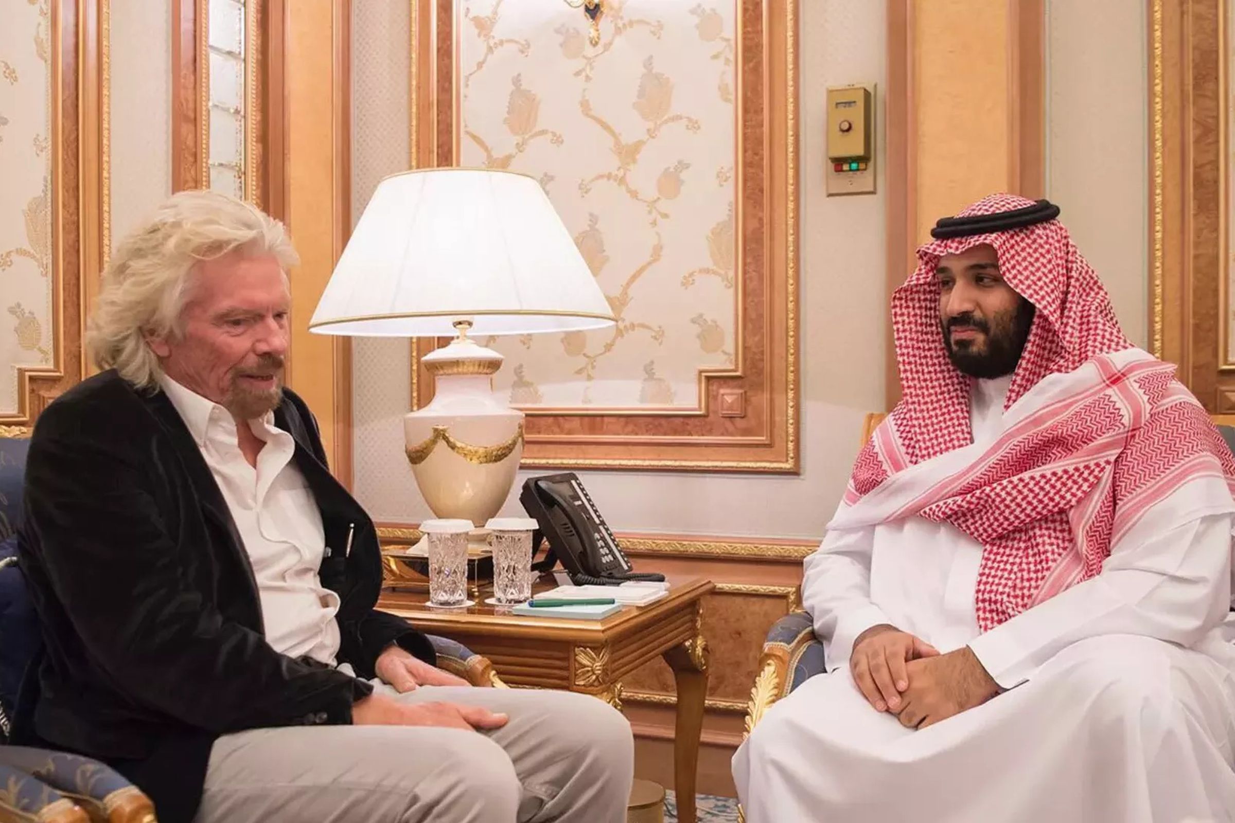 Richard Branson meeting with Prince Mohammad, released during the original announcement in October last year
