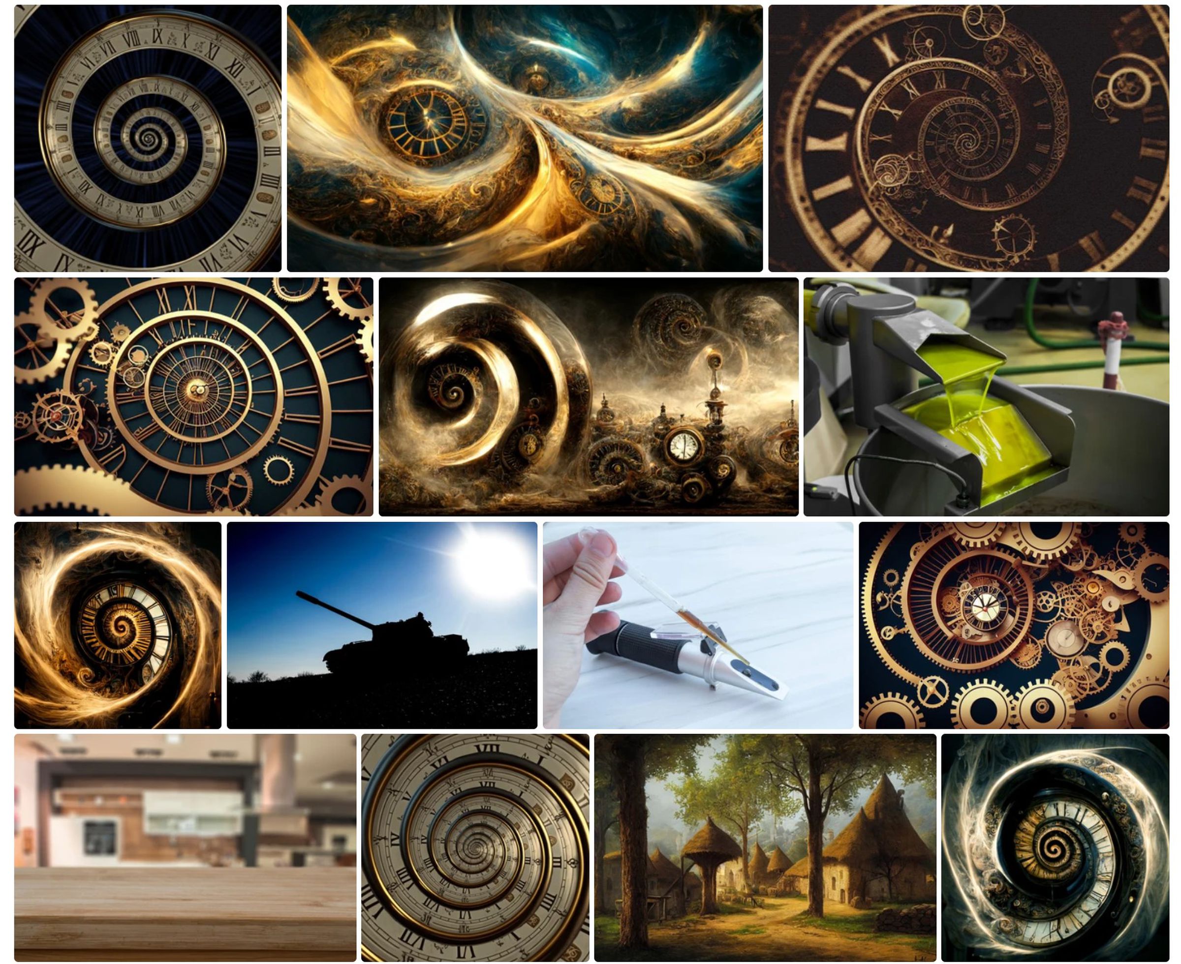 A screenshot taken from Shutterstock displaying images that are likely AI-generated.