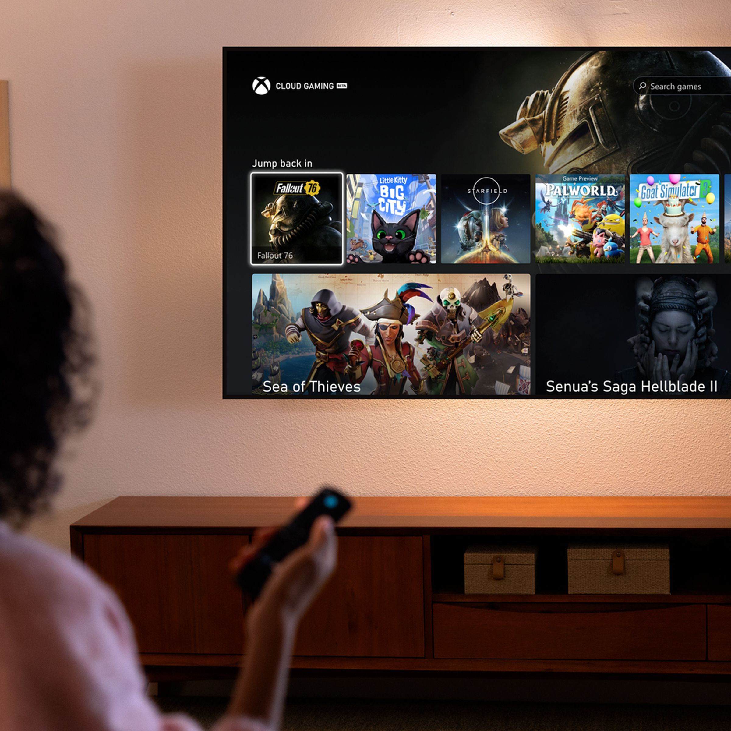 The Xbox TV app on a Fire TV device