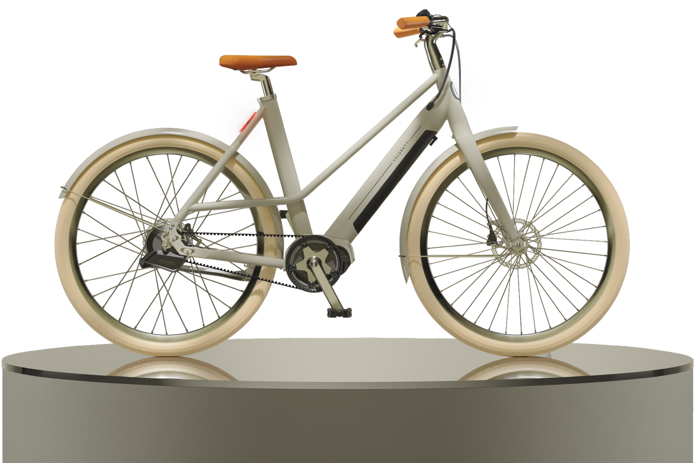 The Veloretti Ivy e-bike in pebble grey, swoon.