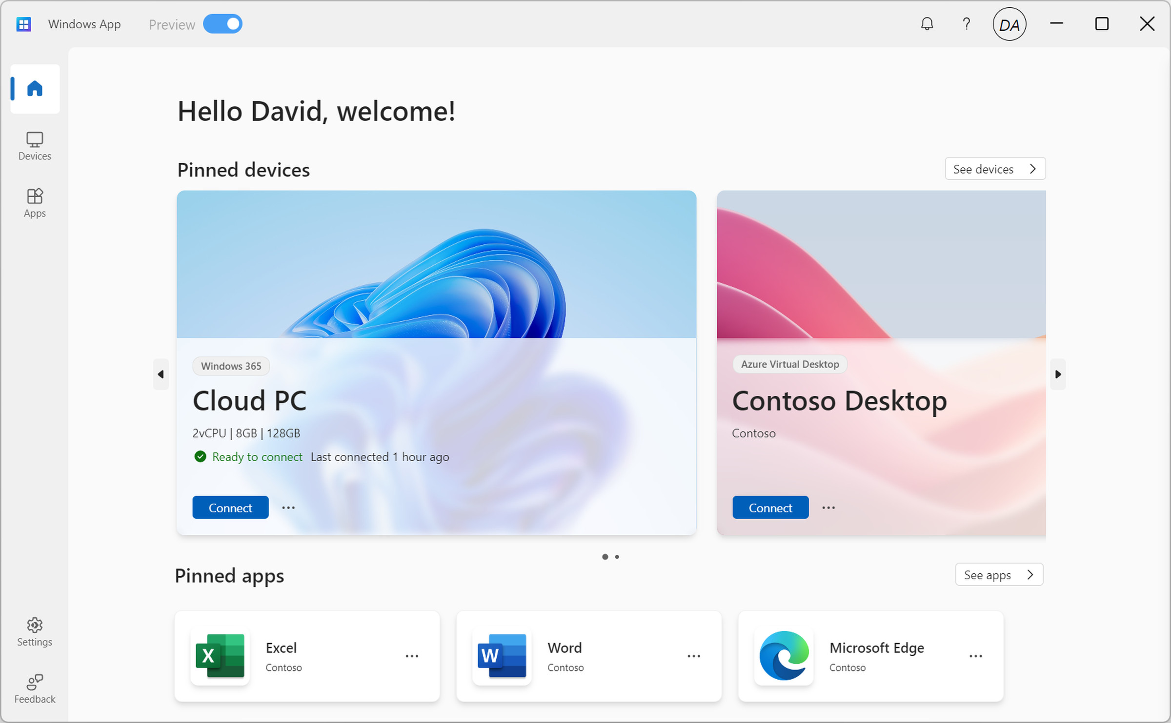 The Windows App acts as a hub to connect to remote and cloud PCs.