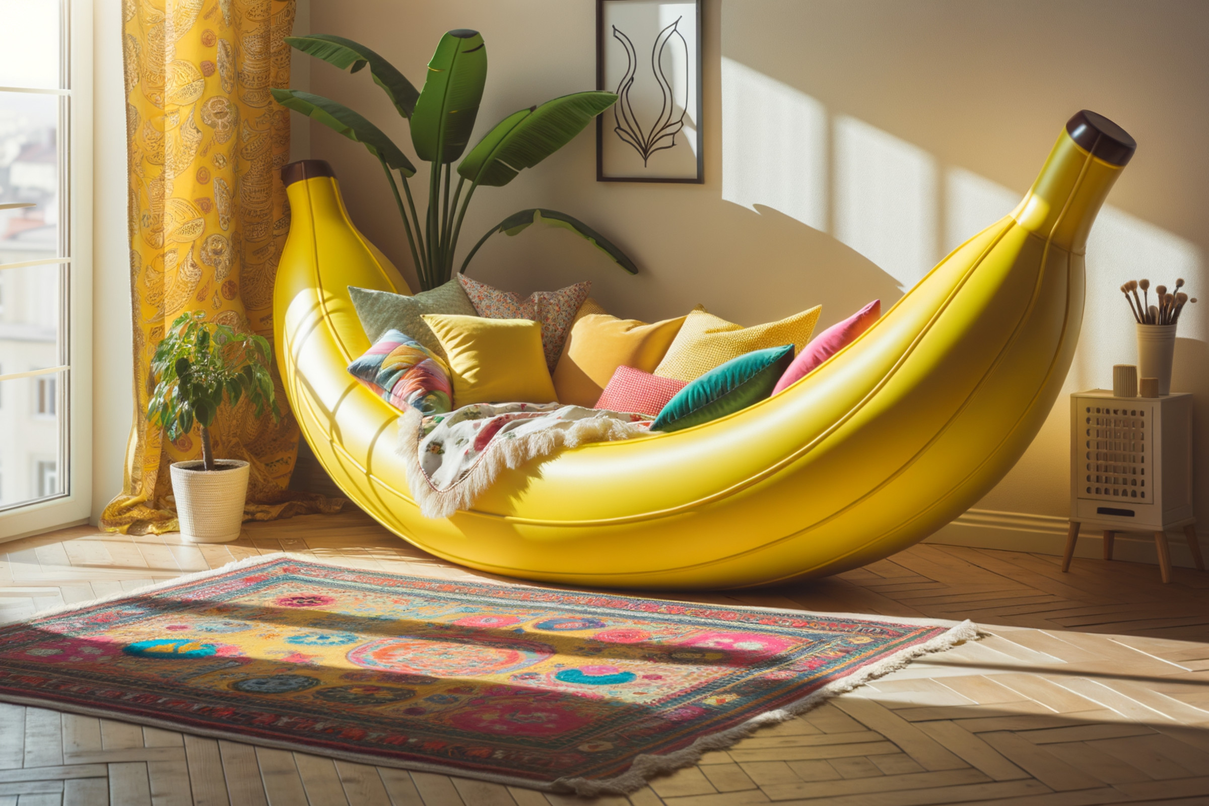 Banana bed AI art
