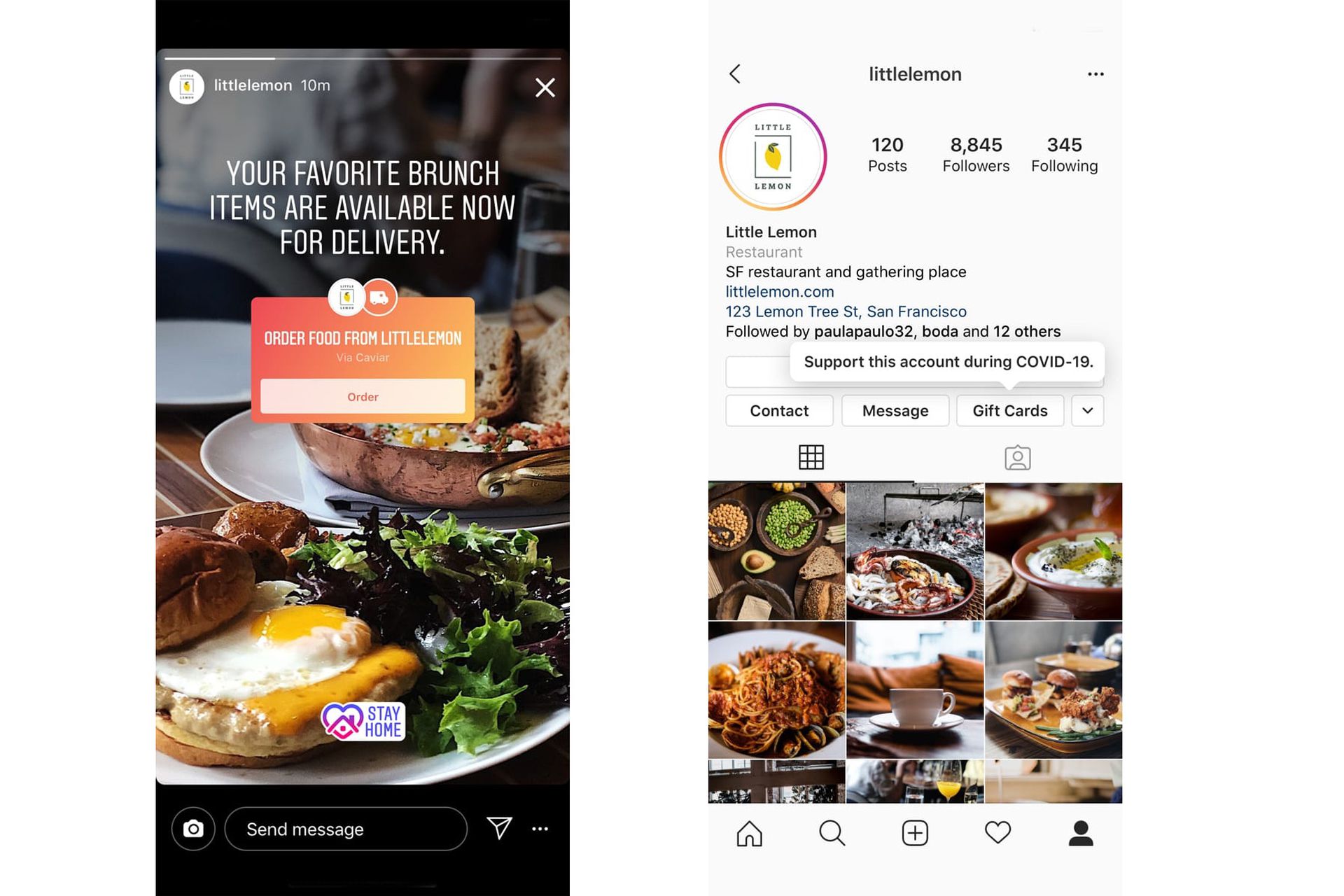 Instagram adds stickers for restaurants to sell gift cards and food ...