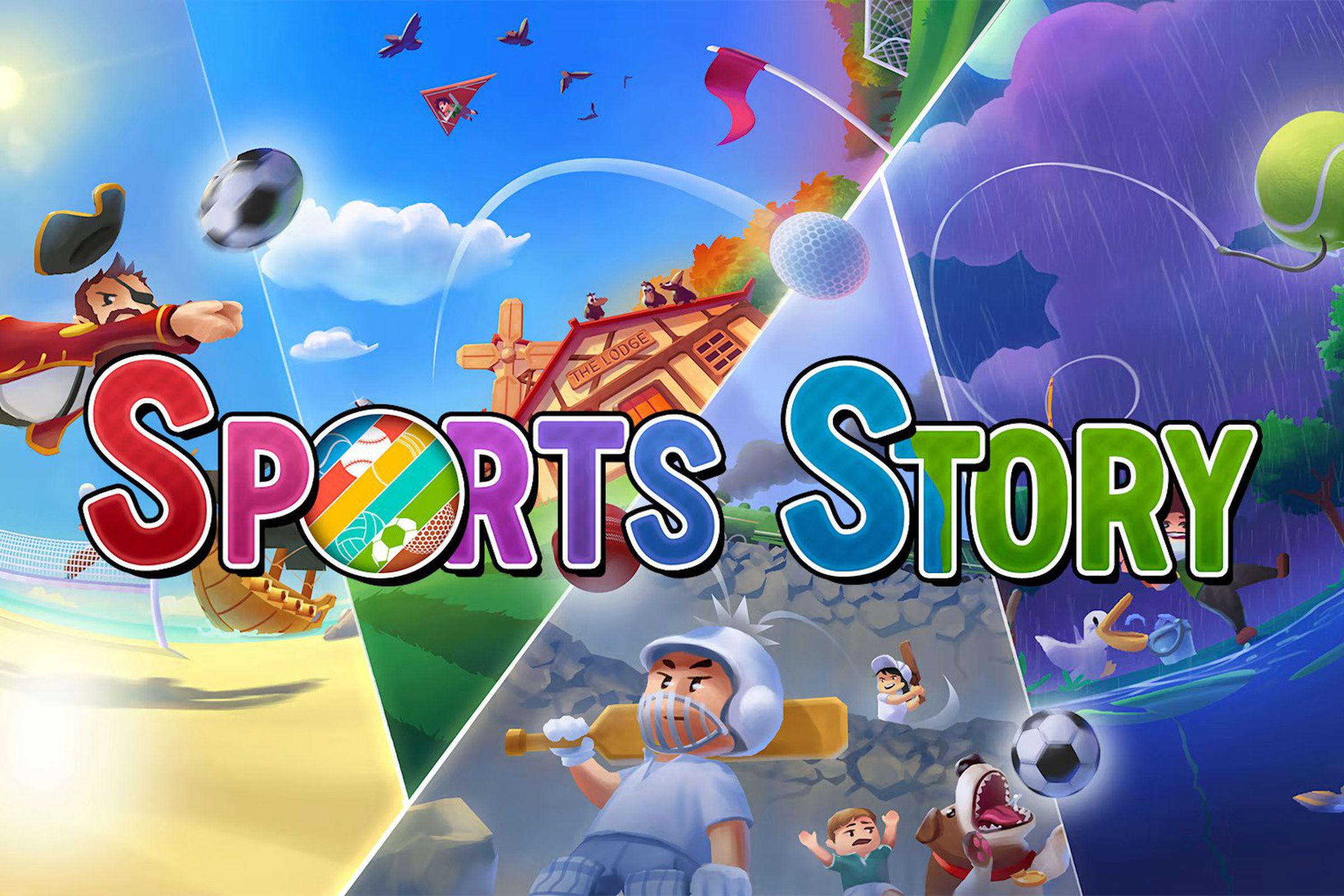 Graphic for Sports Story depicting a cartoon man engaged in several sports, like cricket, volleyball, and tennis.