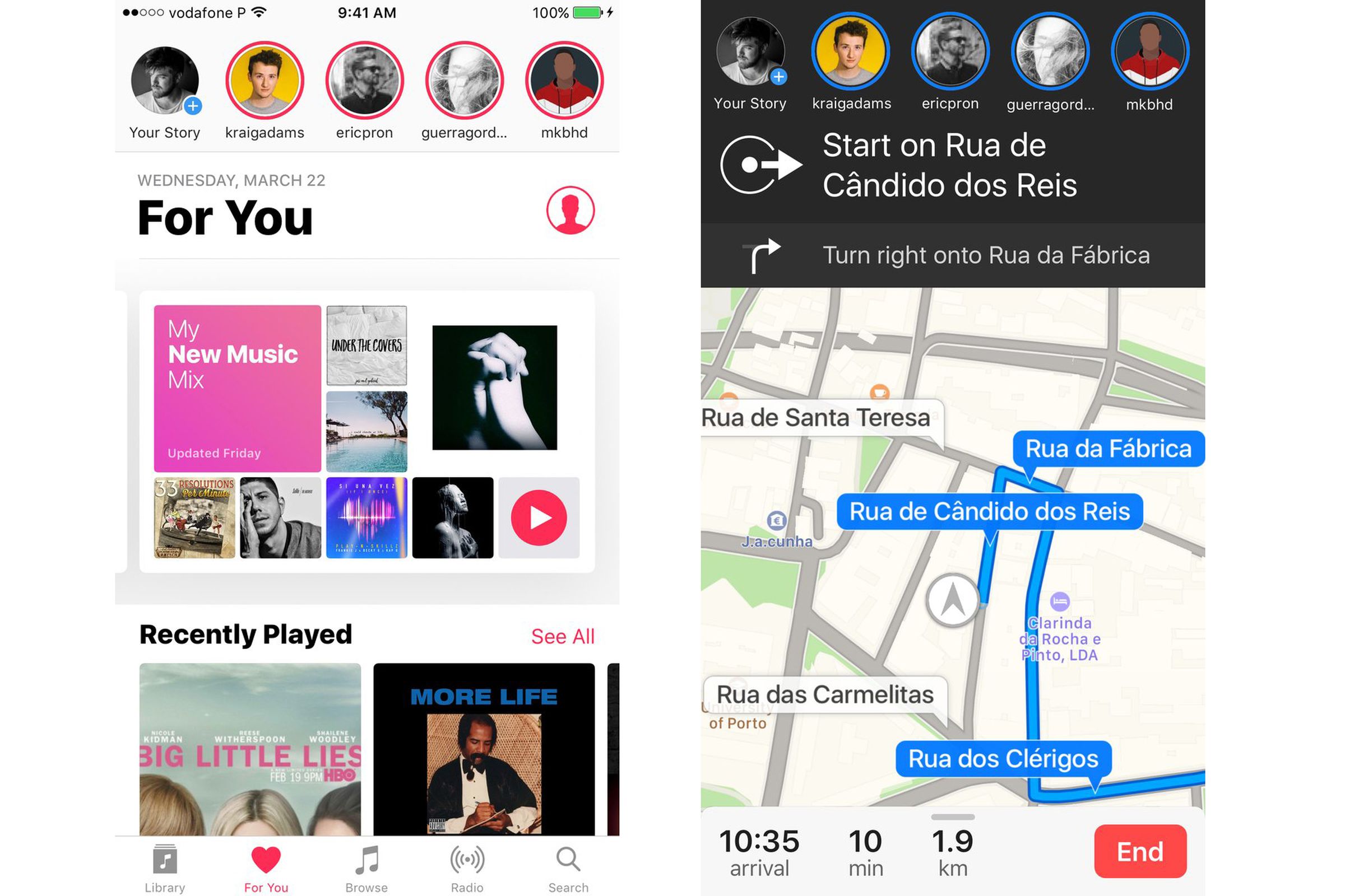 Apple Music Stories and Apple Maps Stories mockups by Rafael Conde