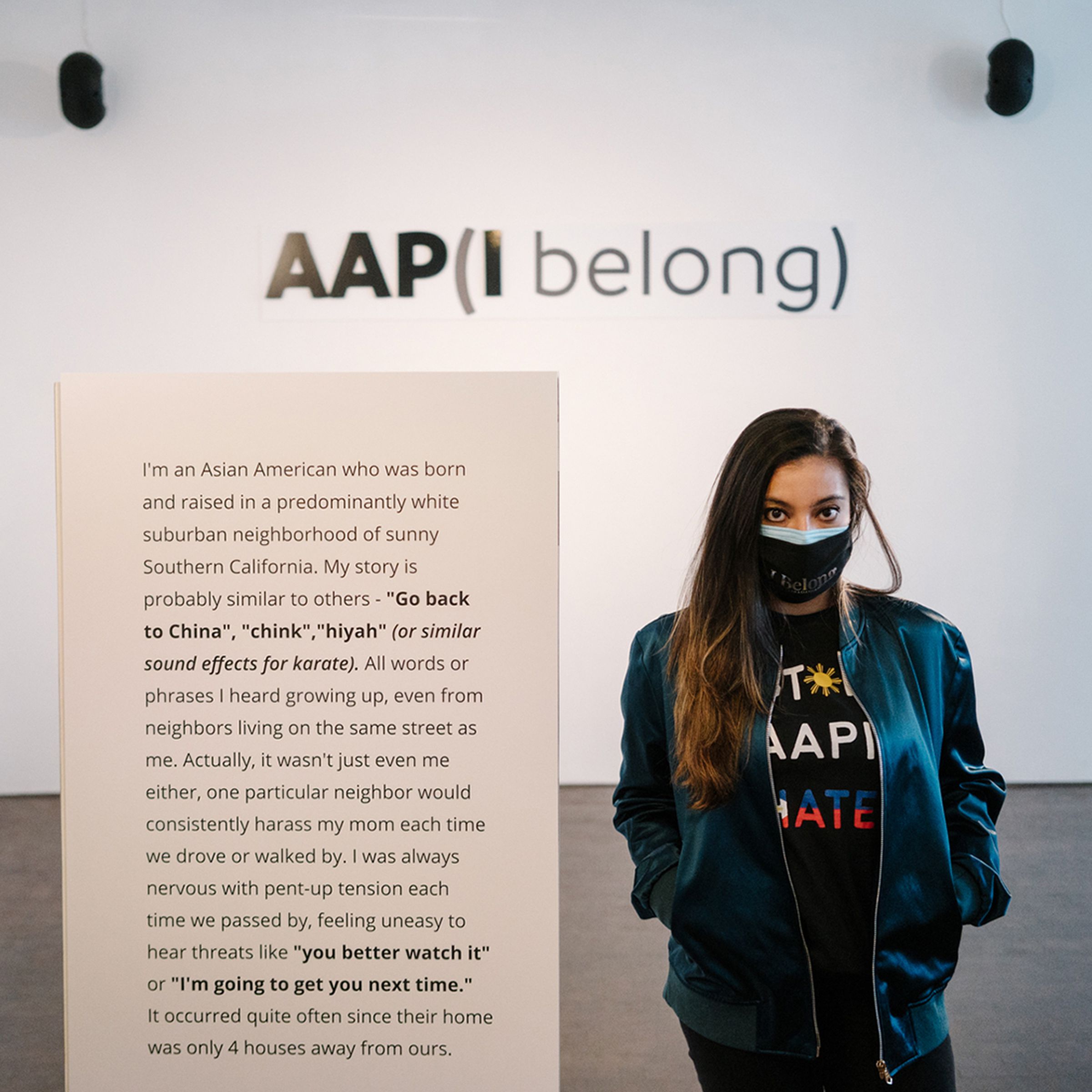 Elizabeth Kari at the AAP(I Belong) exhibition at the Museum of Chinese in America in New York City.