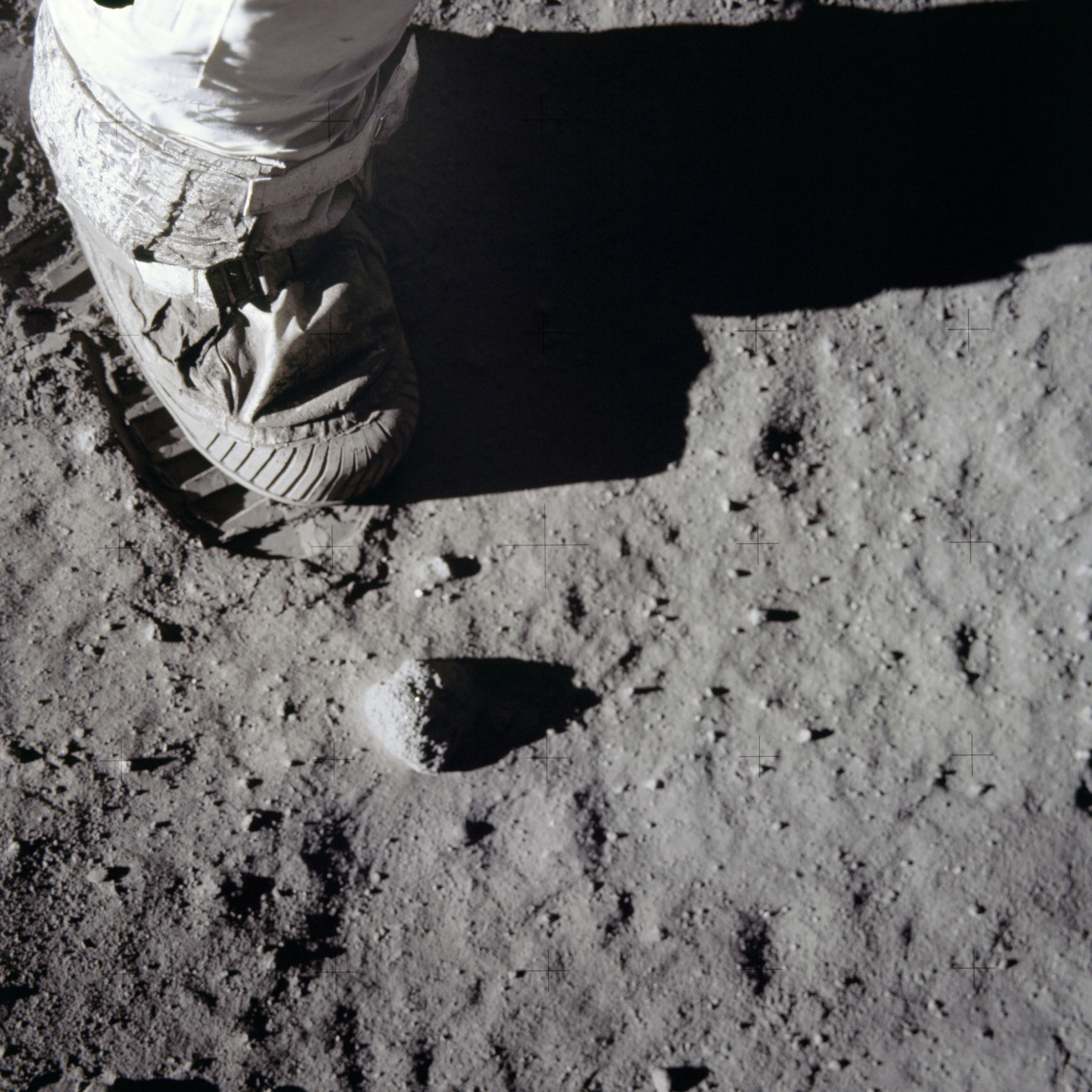 Astronaut footprint on the moon