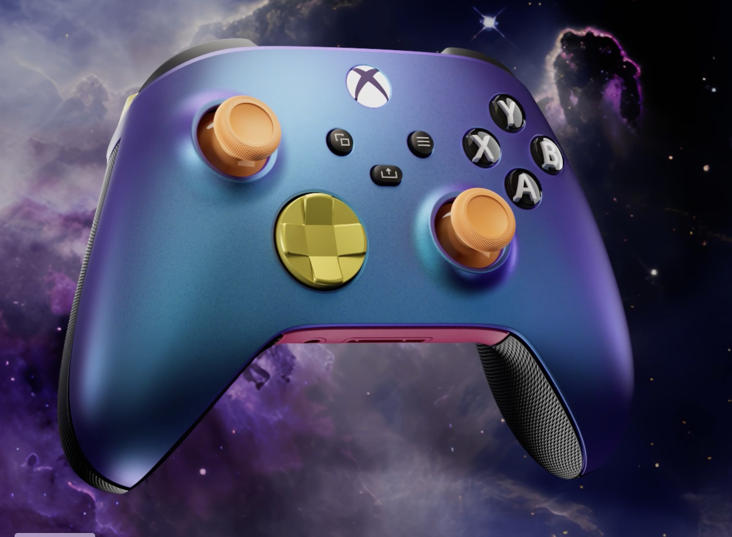 An Xbox controller sporting the Stellar Shift colorway.