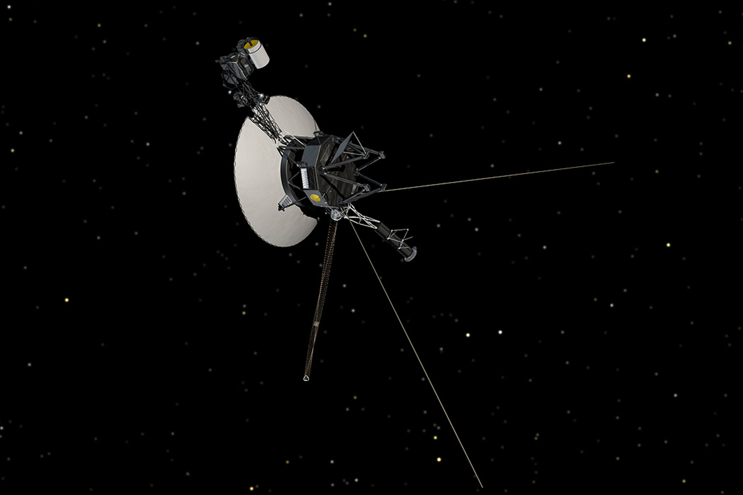 A render of Voyager 1 in space.