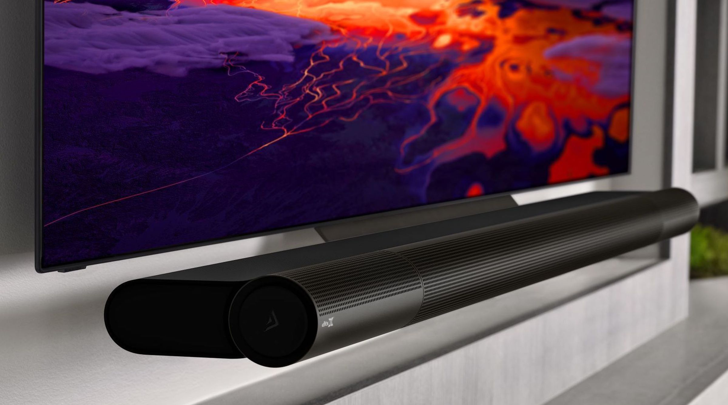 The Vizio Elevate’s side speakers can rotate upwards for Atmos content.