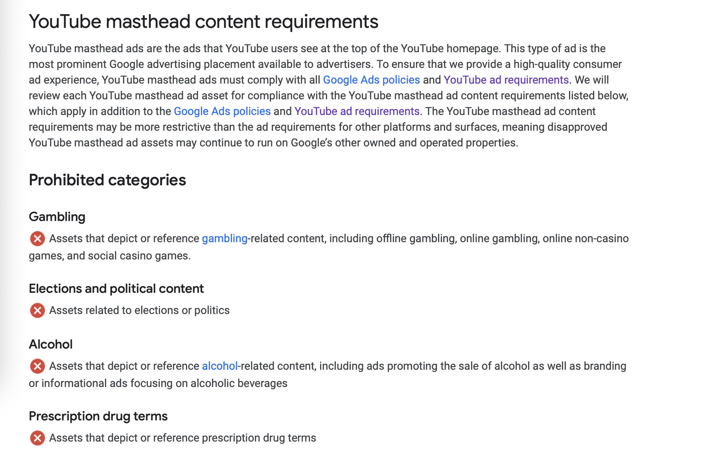 YouTube’s new masthead requirements.