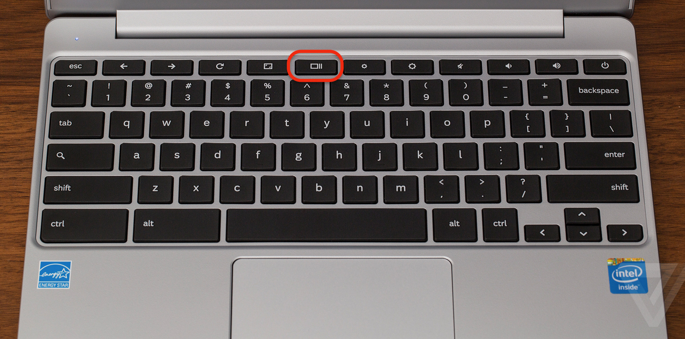 Chromebook showing “show windows” key