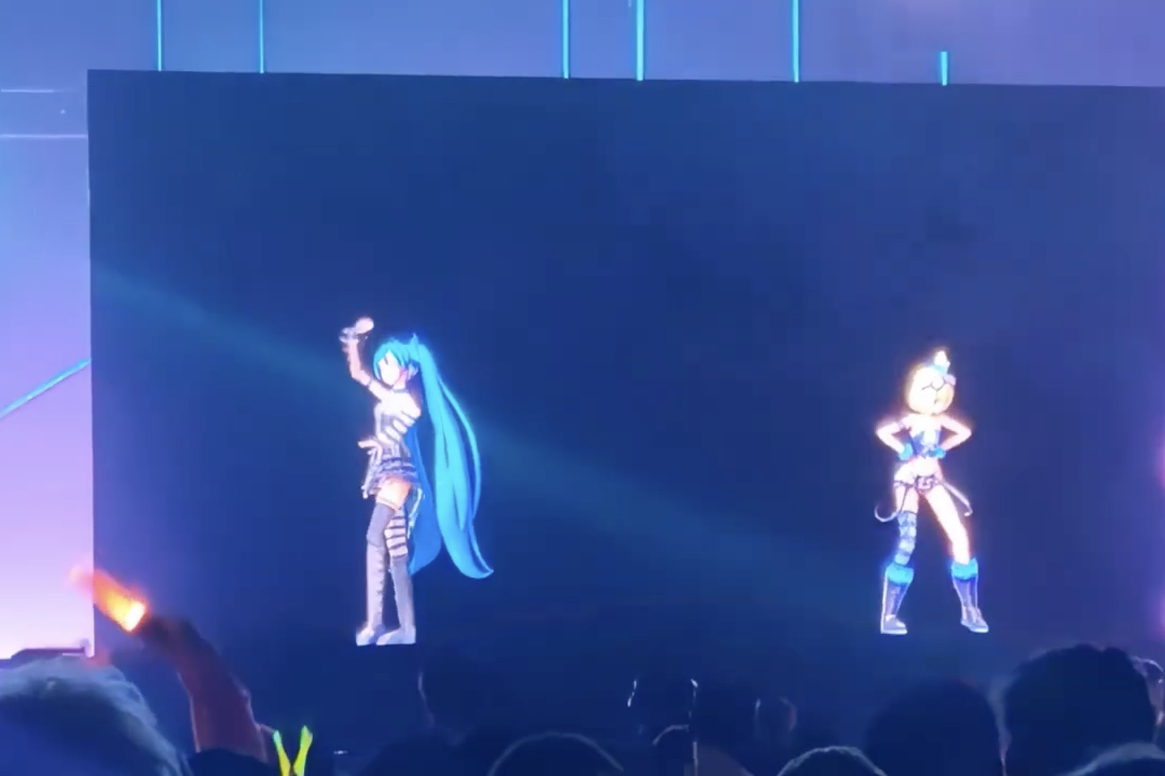 A screenshot from a video of Miku Expo in Portland, Oregon.