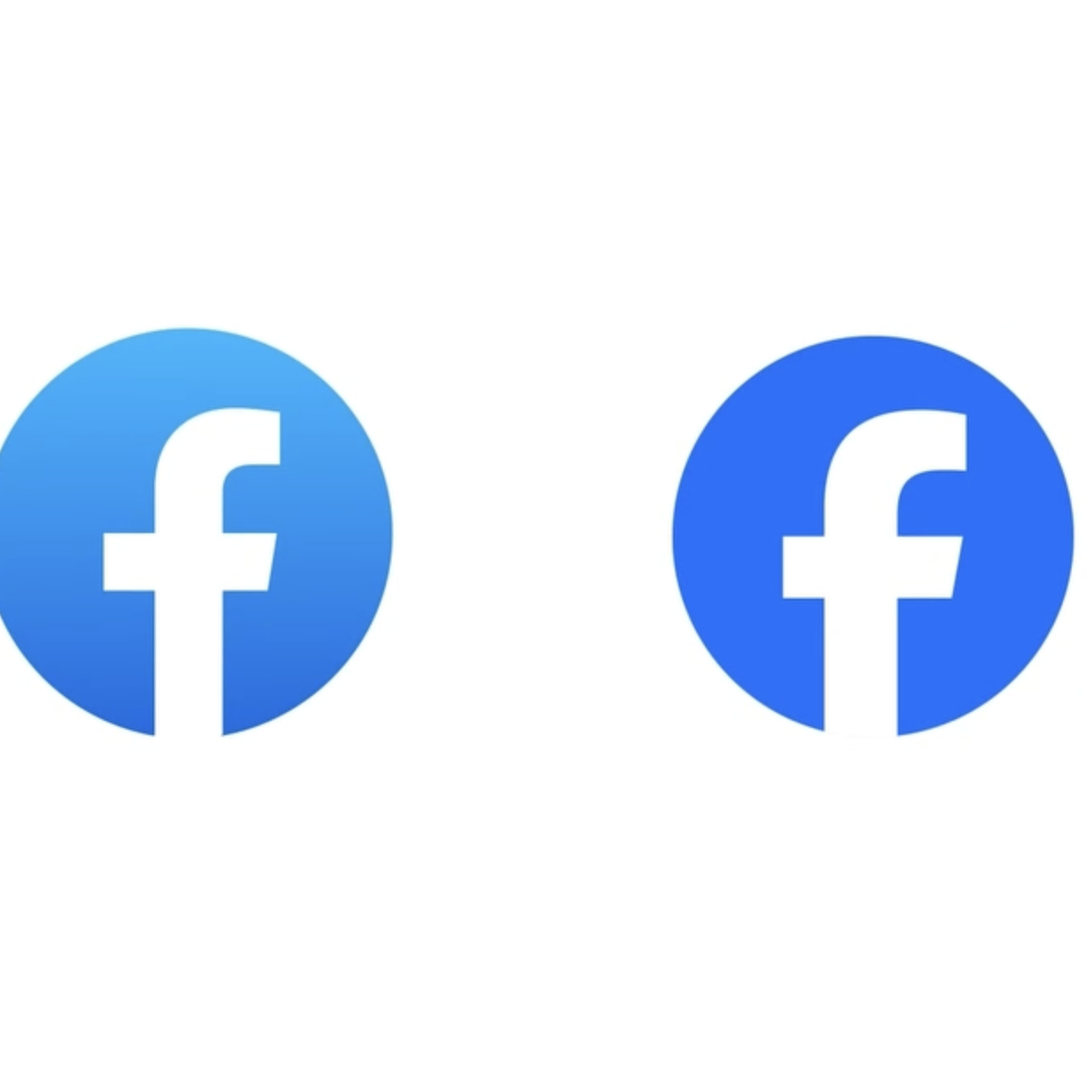 Meta’s two most recent Facebook logos side by side.