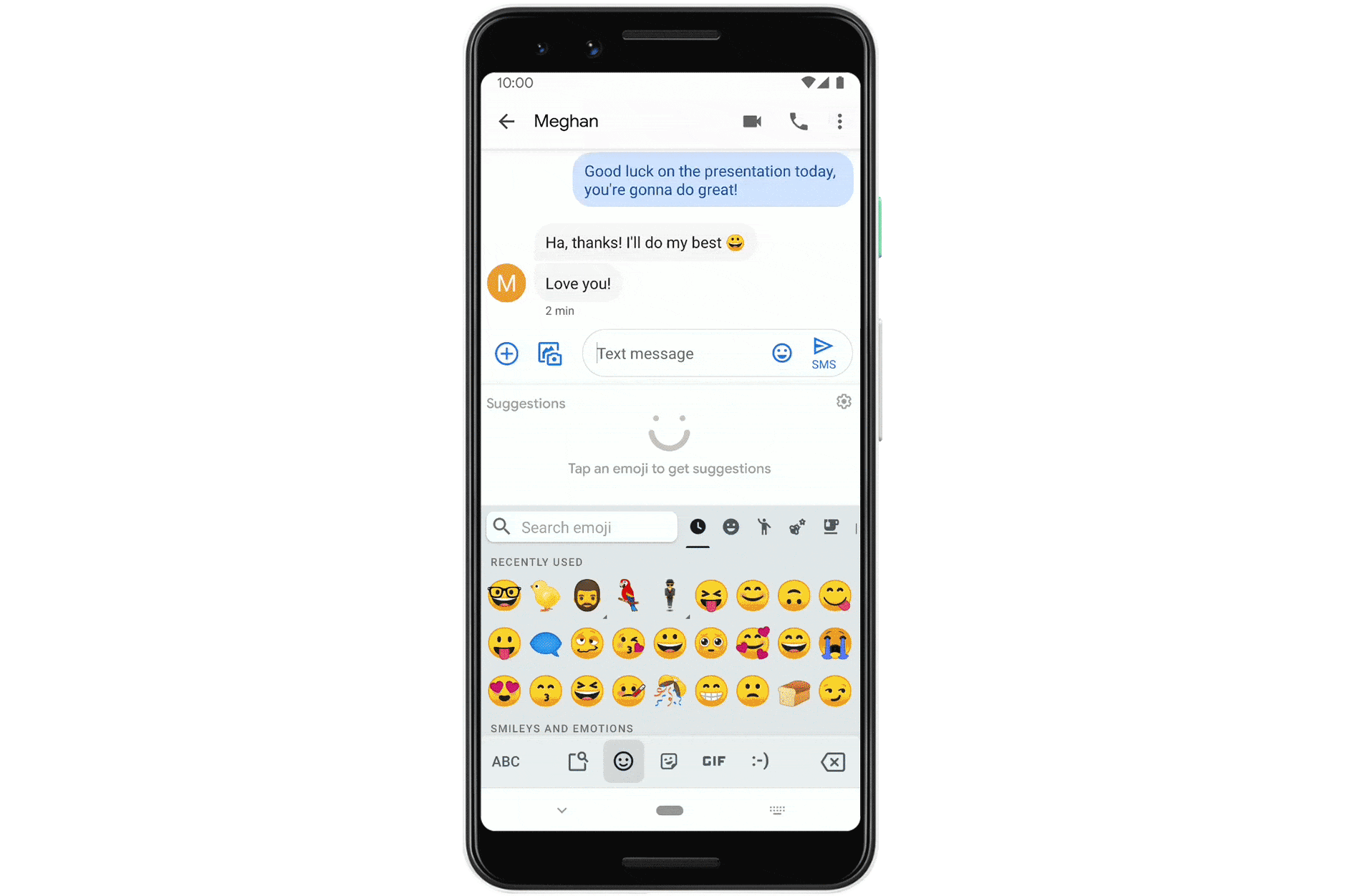Tap on an existing smiley emoji, and Emoji Kitchen will suggest a relevant sticker mashup.
