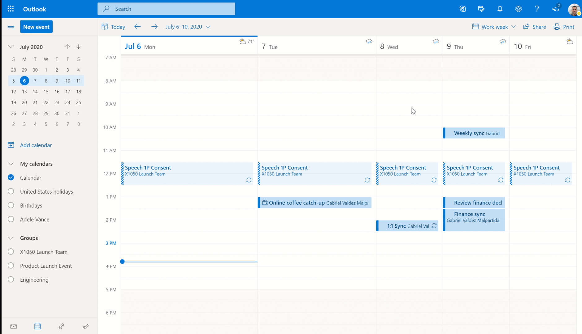 Outlook’s Google Calendar integration.