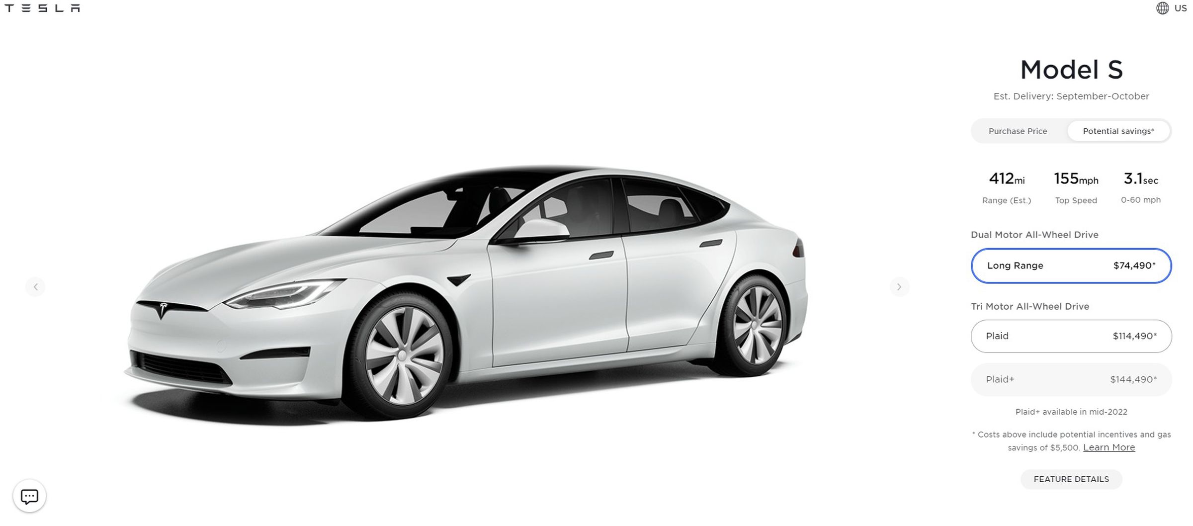 The Plaid Plus doesn’t appear to be an option on Tesla’s website