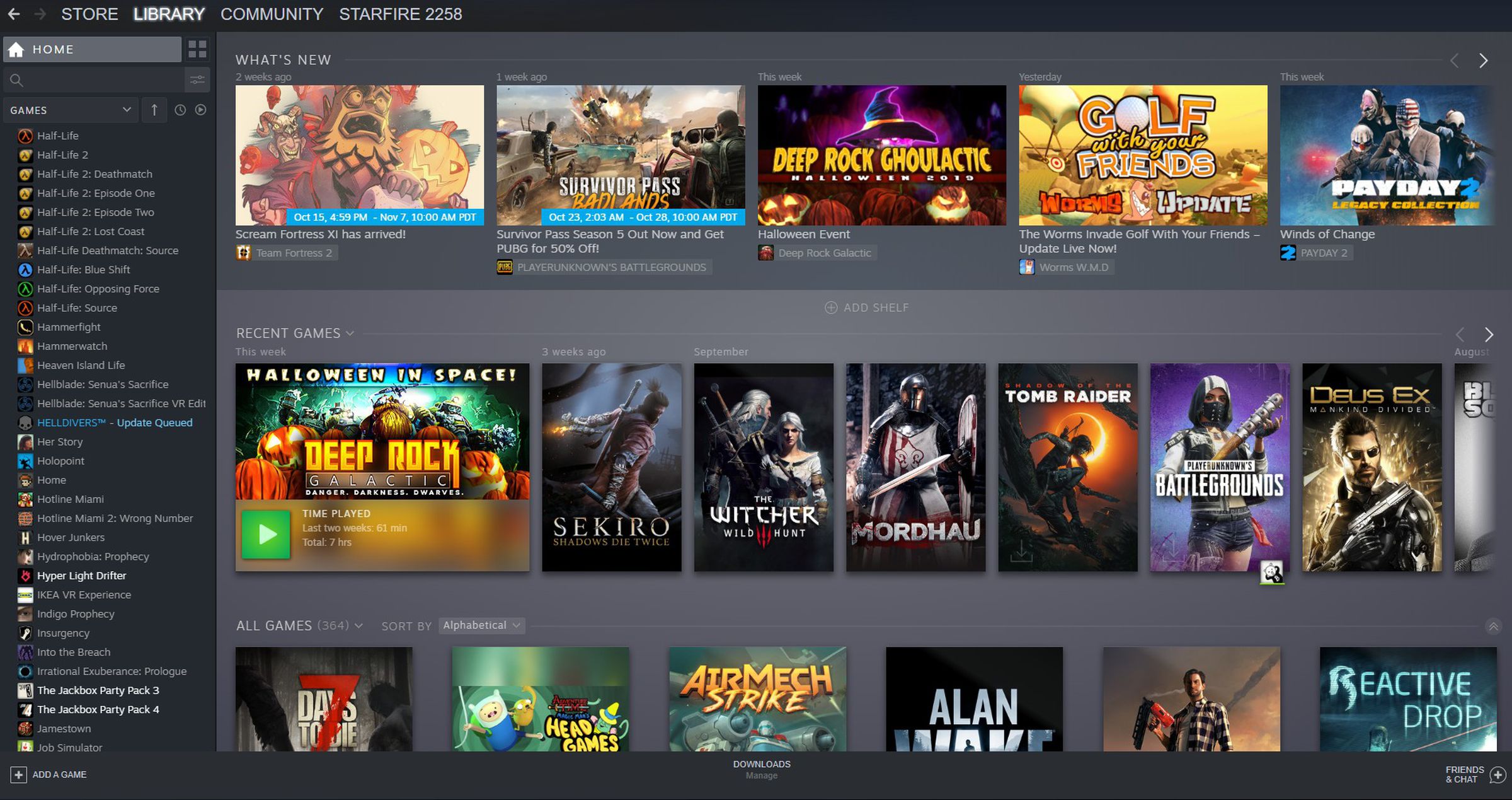 The new Steam library.