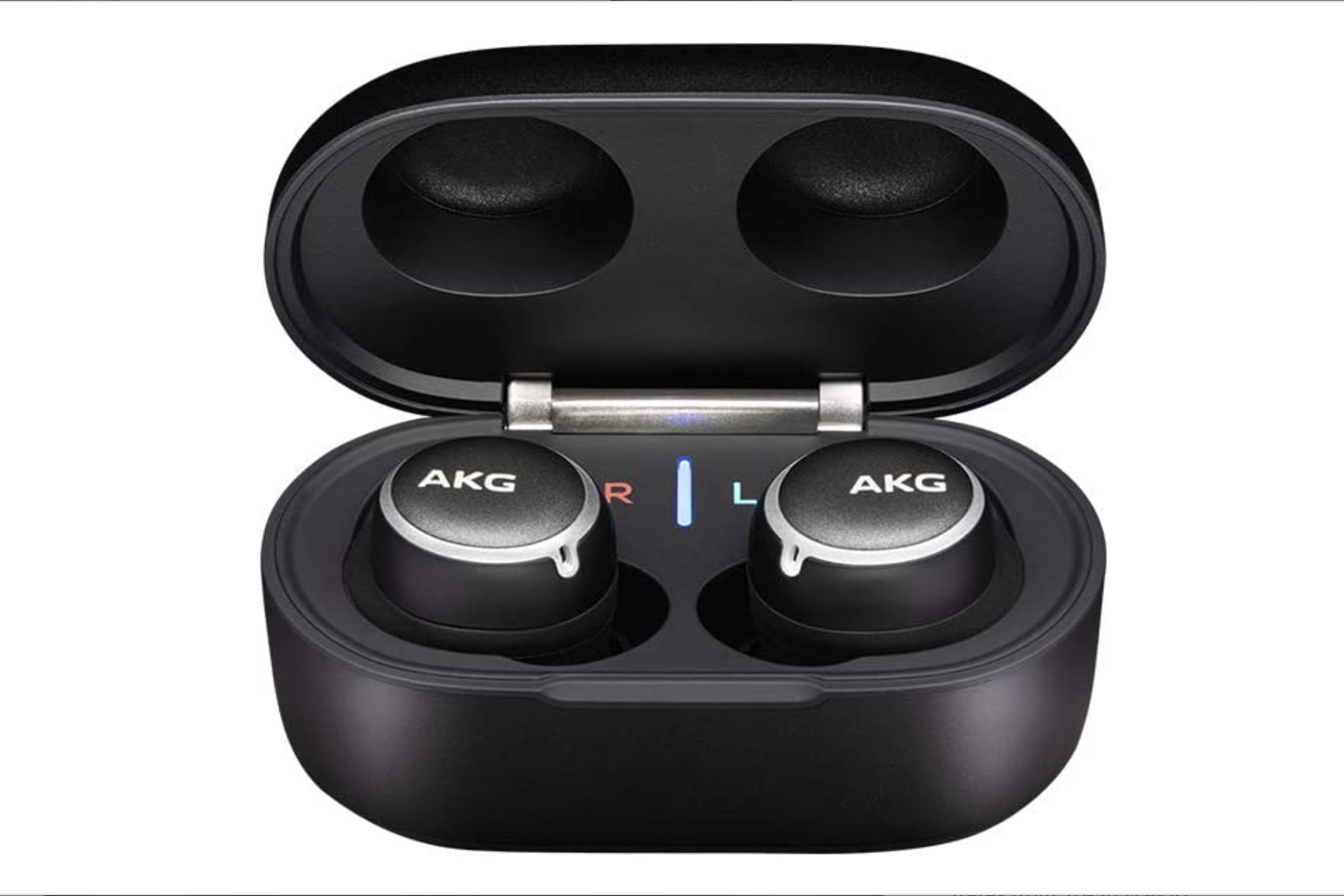 Set of ARG earbuds in a black case