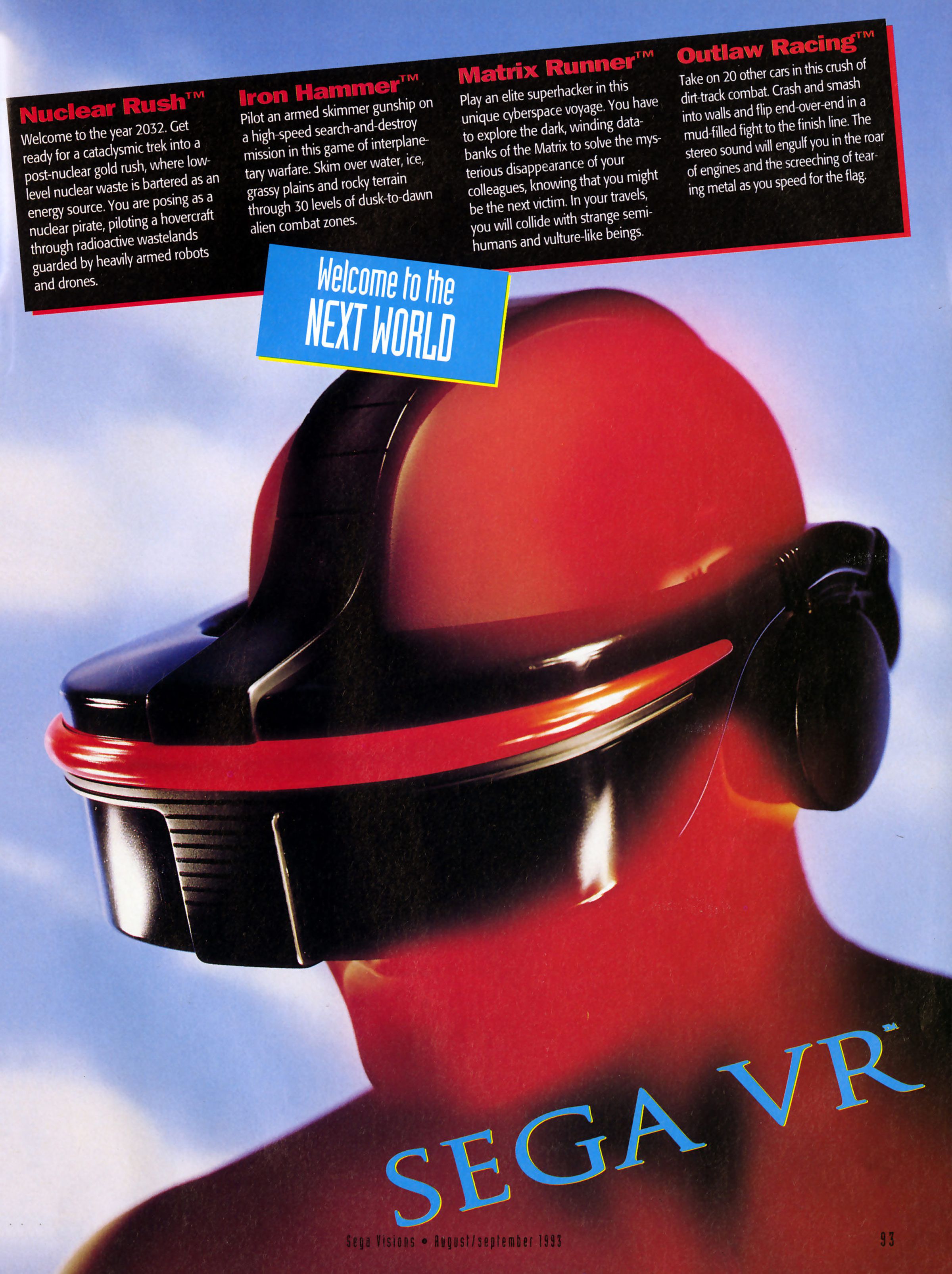 The Sega VR helmet, as it appeared in the August / September 1993 edition of Sega Visions magazine.