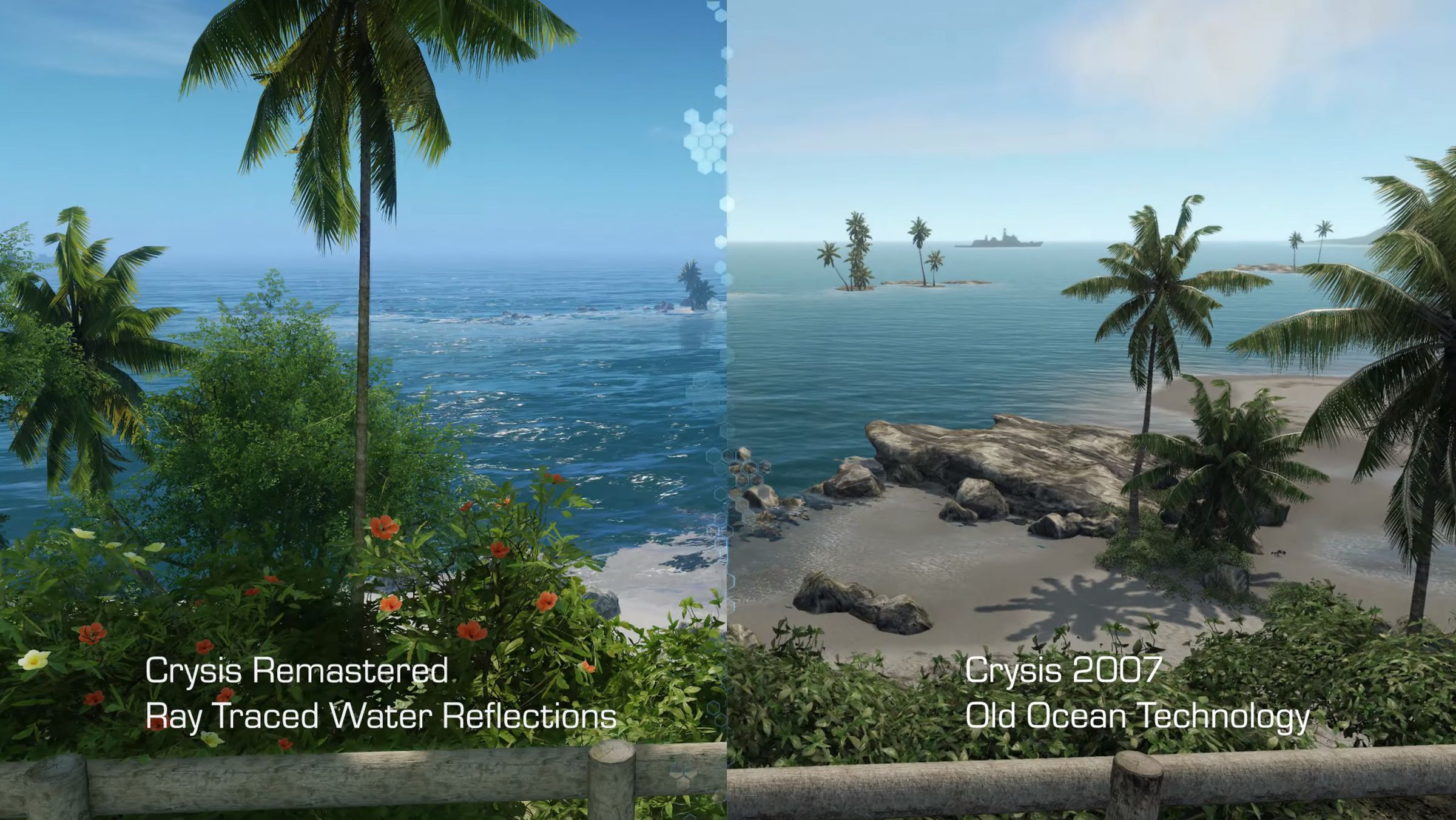 More color and detail such as flowers were added to Crysis Remastered.