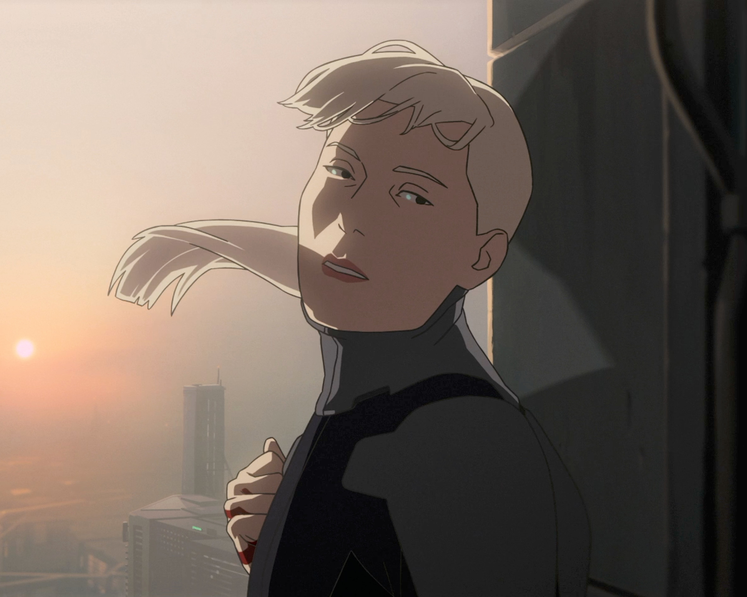 A still image from the animated film Mars Express.