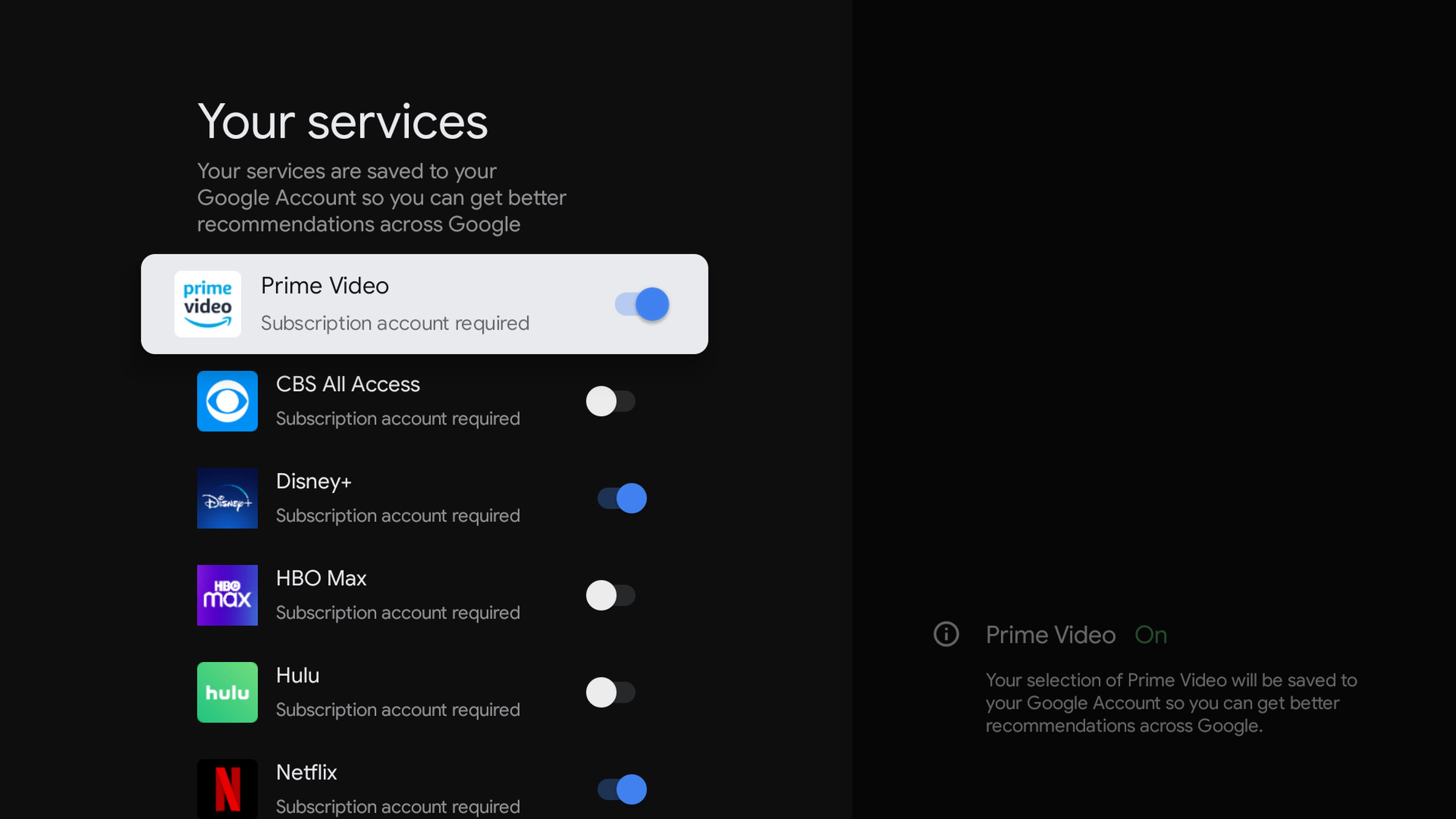 Google TV will prioritize recommendations for the apps you already subscribe to.