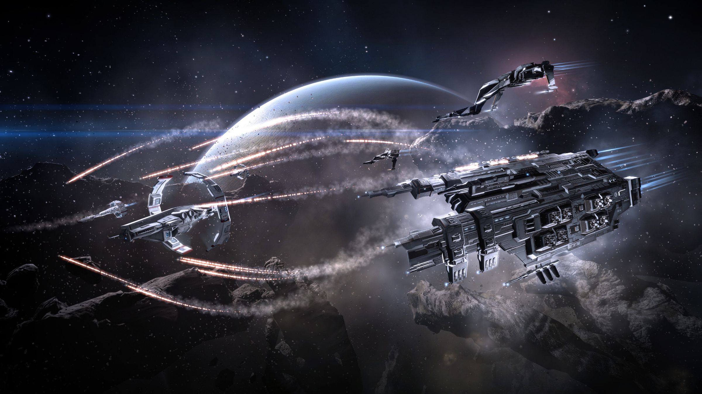 A scene from the game EVE Online.