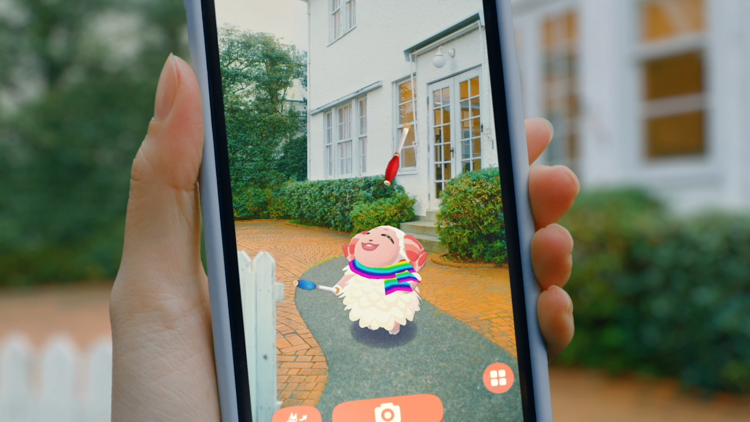 While AR Camera lets you place objects and characters from the game in the real world. 