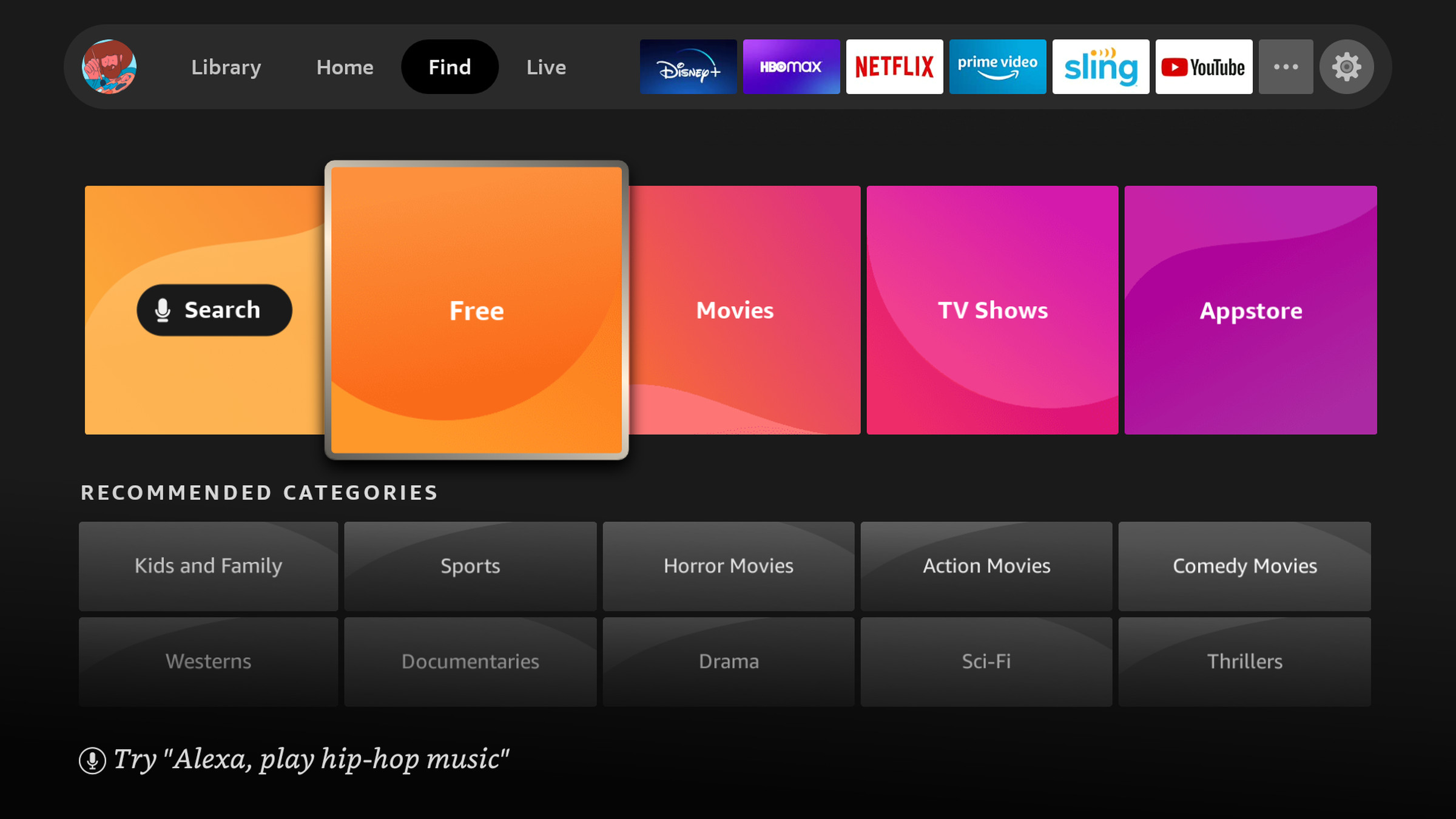 The all-new Find tab makes it quick to find content that’s free to watch.