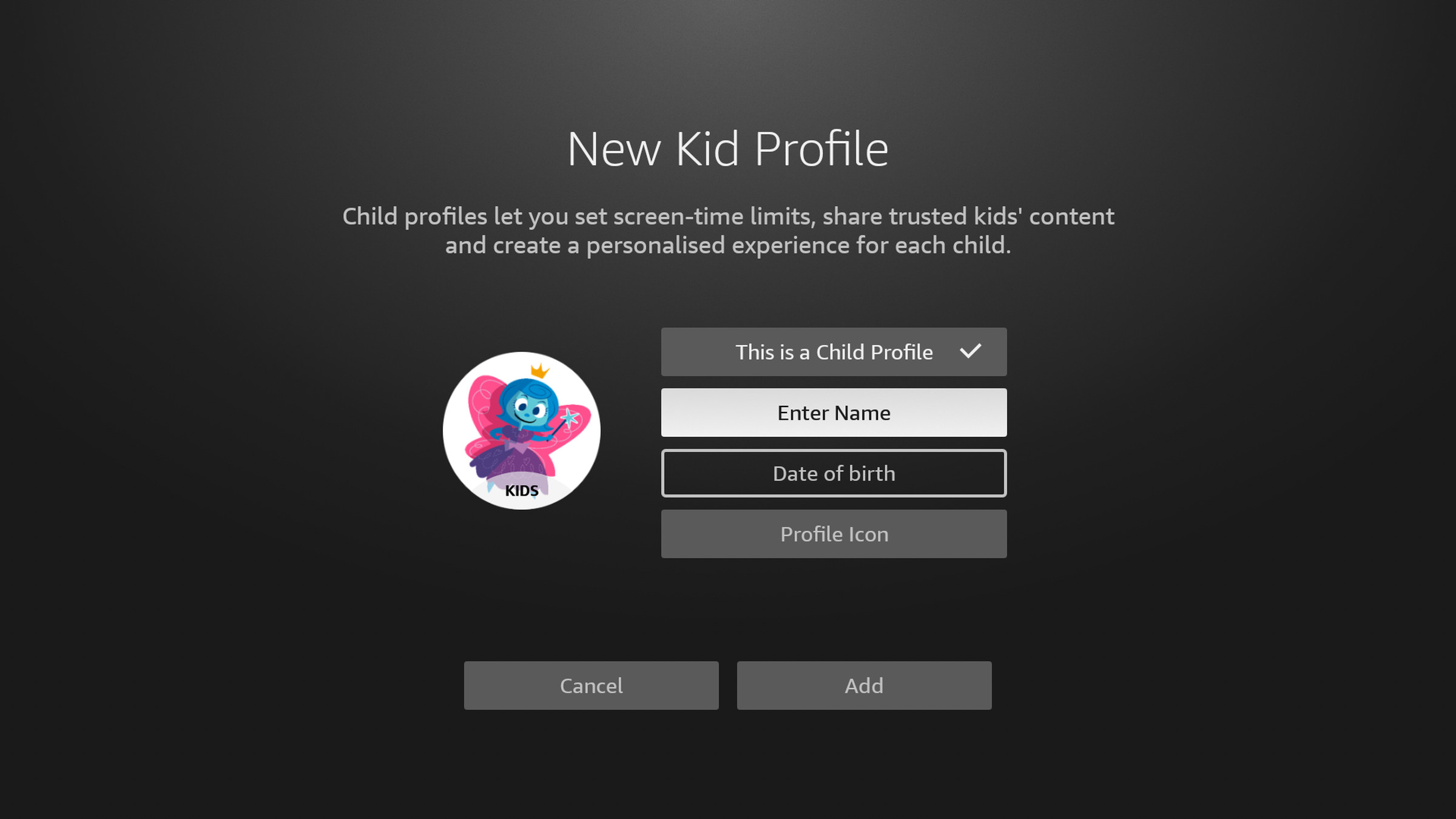 The new profiles feature lets you create a locked-down account for children in your home.