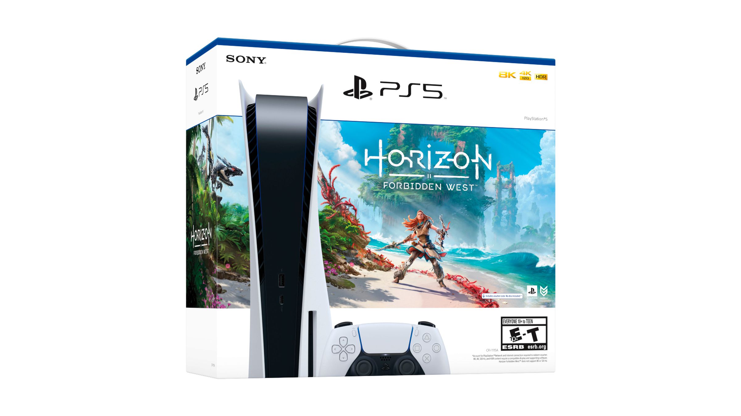 Sony'nin Horizon Forbidden West paketi, PS5'in disk tabanlı sürümüyle özel oyunun bir kopyasını paketler.