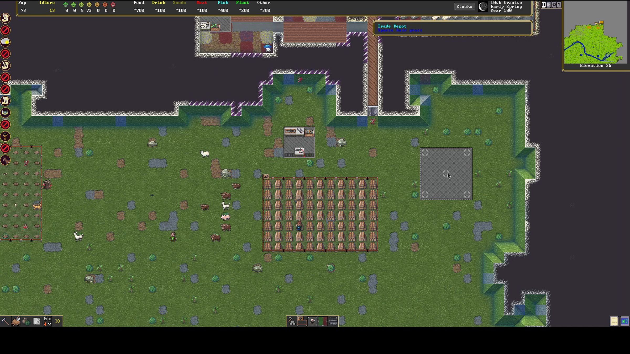 A screenshot of the new version of Dwarf Fortress.
