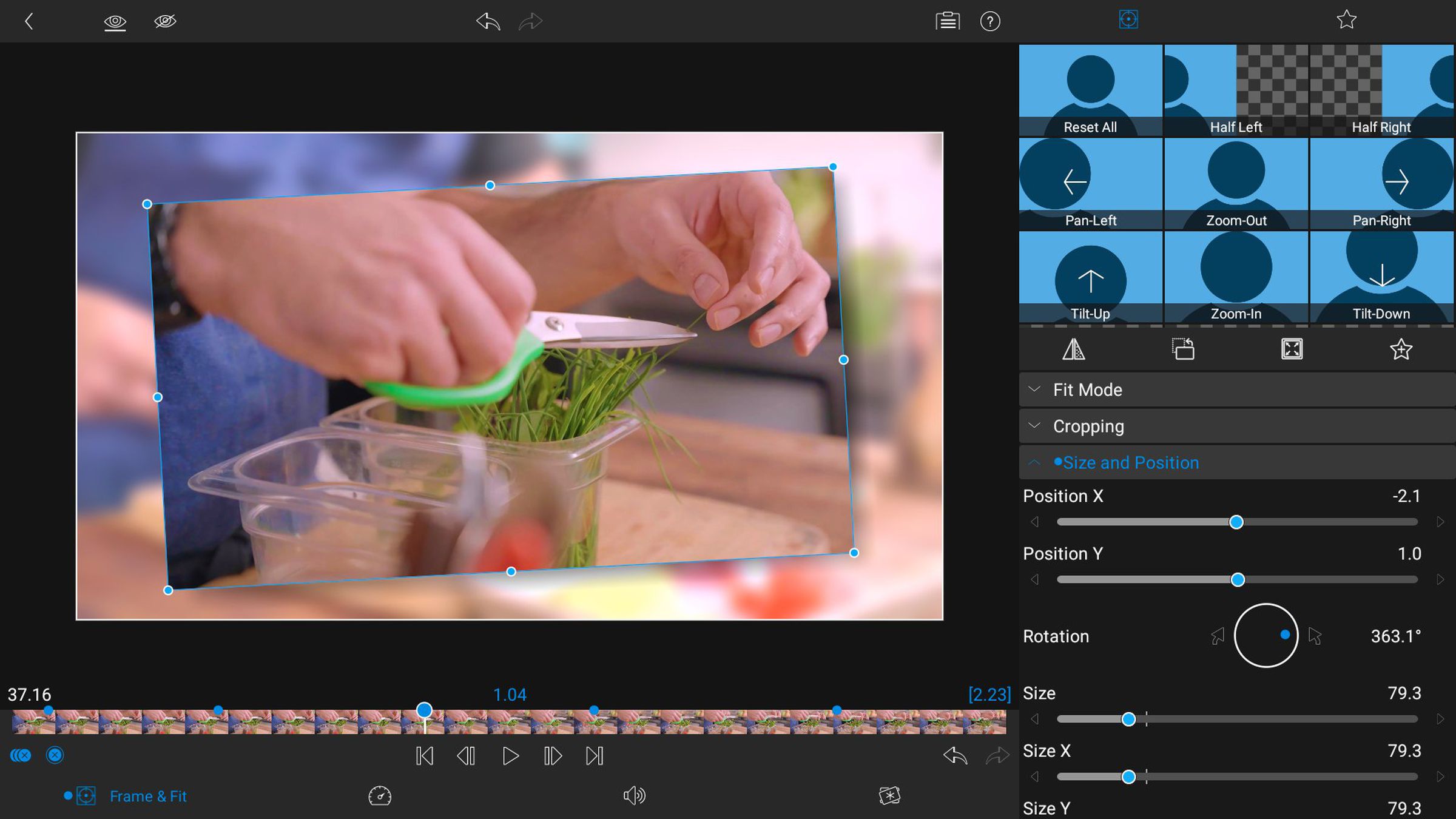 A screengrab of someone using the LumaFusion video editing app on a desktop computer.