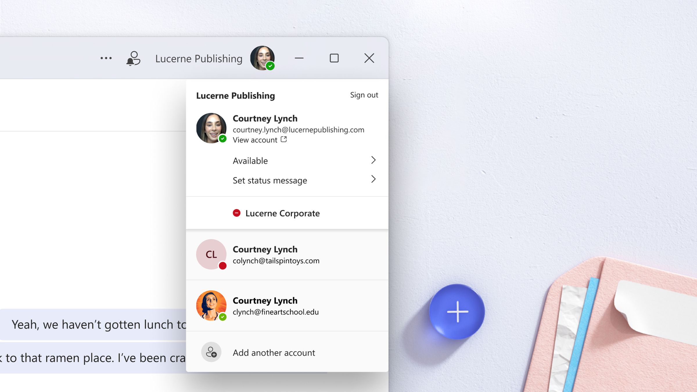 You can now easily switch Microsoft Teams accounts.