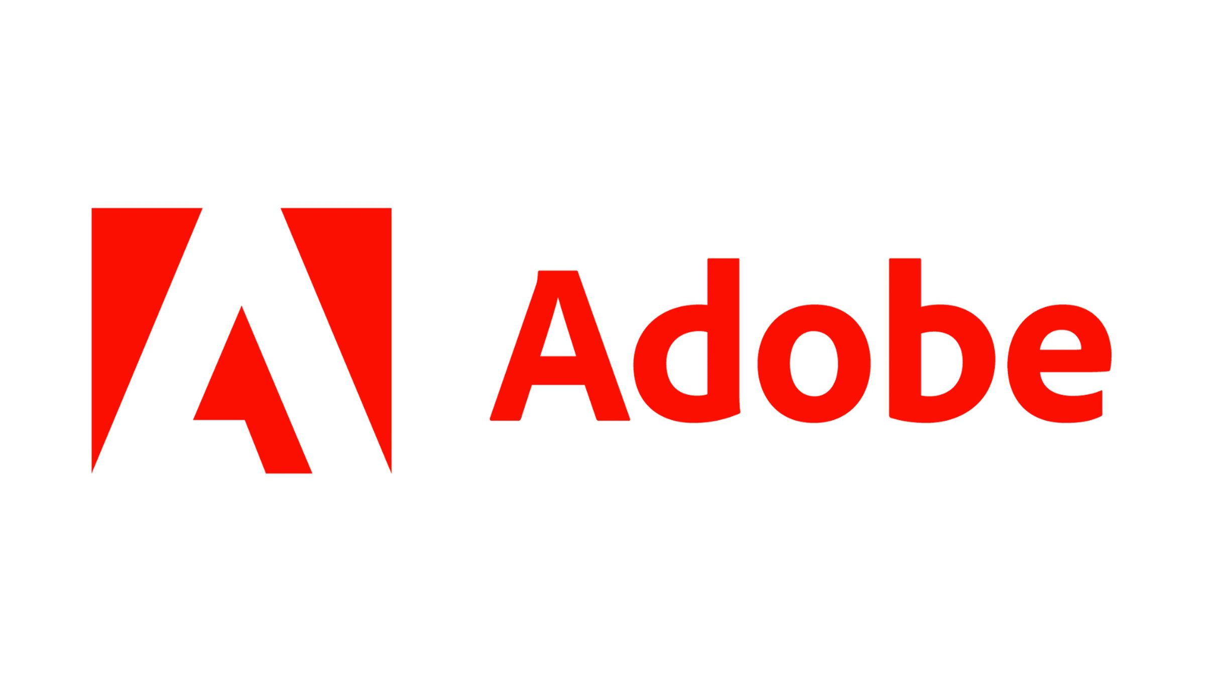 The Adobe logo on a white background